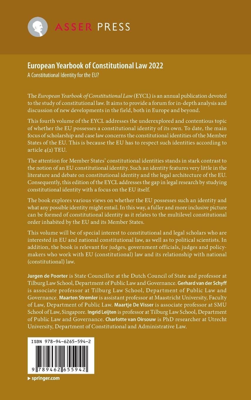 Rückseitencover European Yearbook of Constitutional Law 2022