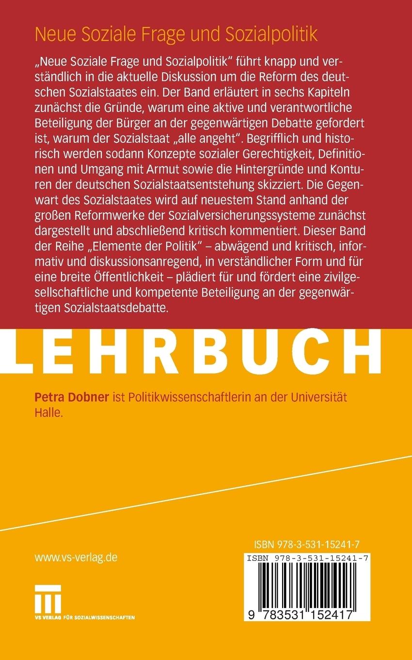 Rückseitencover Neue Soziale Frage und Sozialpolitik