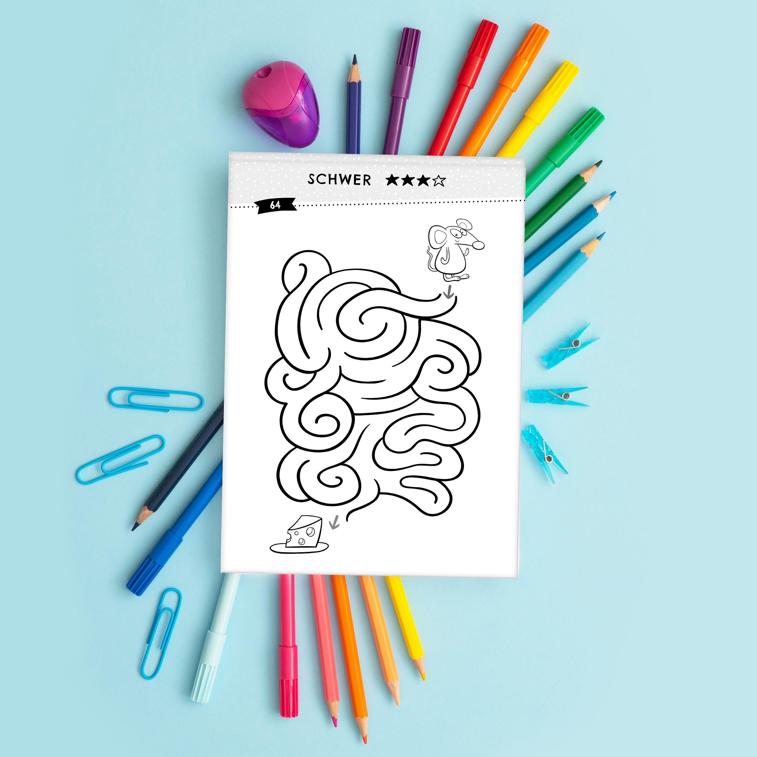 Beispielinhalt (Bild) 100 Rätsel: Der XXL Labyrinth-Block für Kinder ab 4