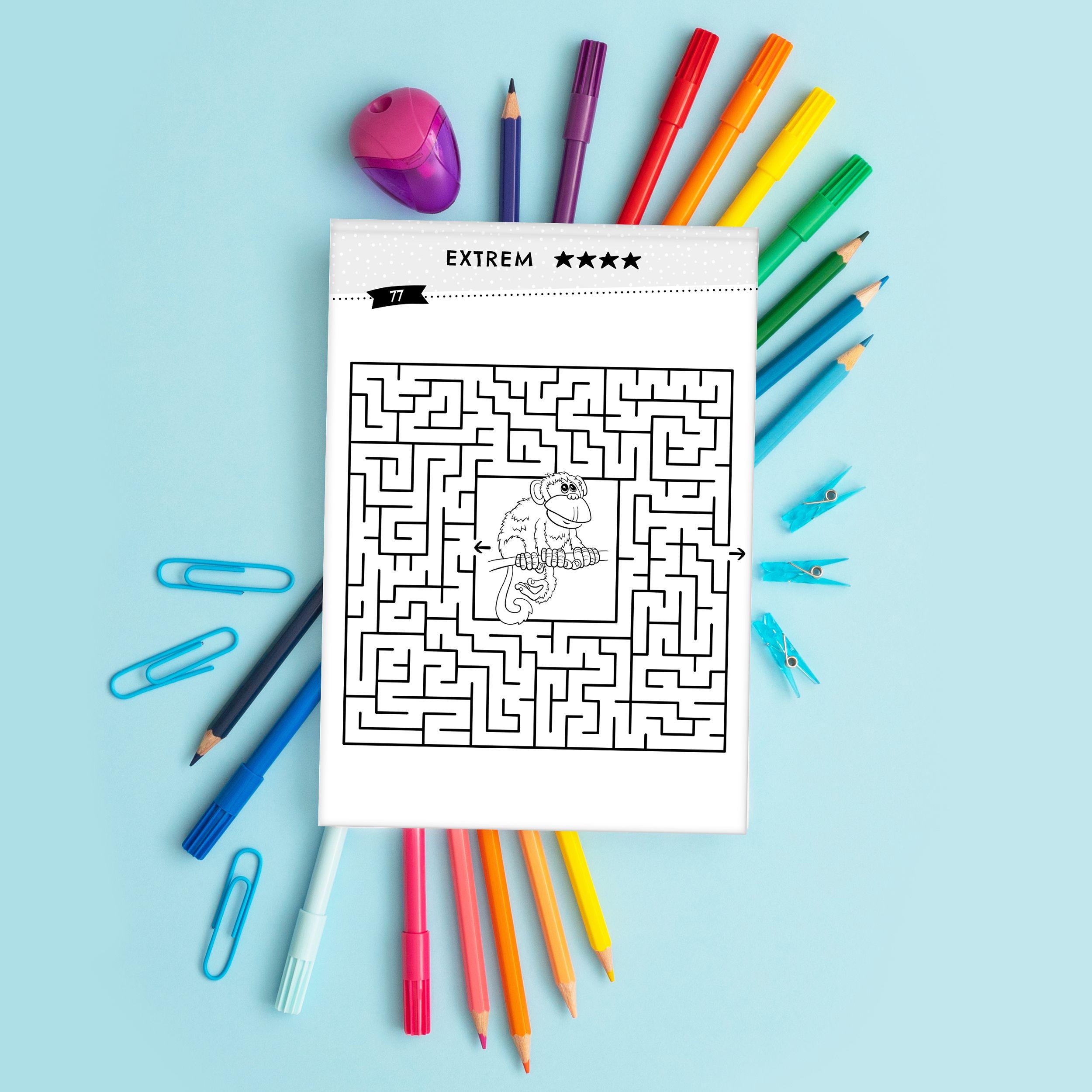 Beispielinhalt (Bild) 100 Rätsel: Der XXL Labyrinth-Block für Kinder ab 4