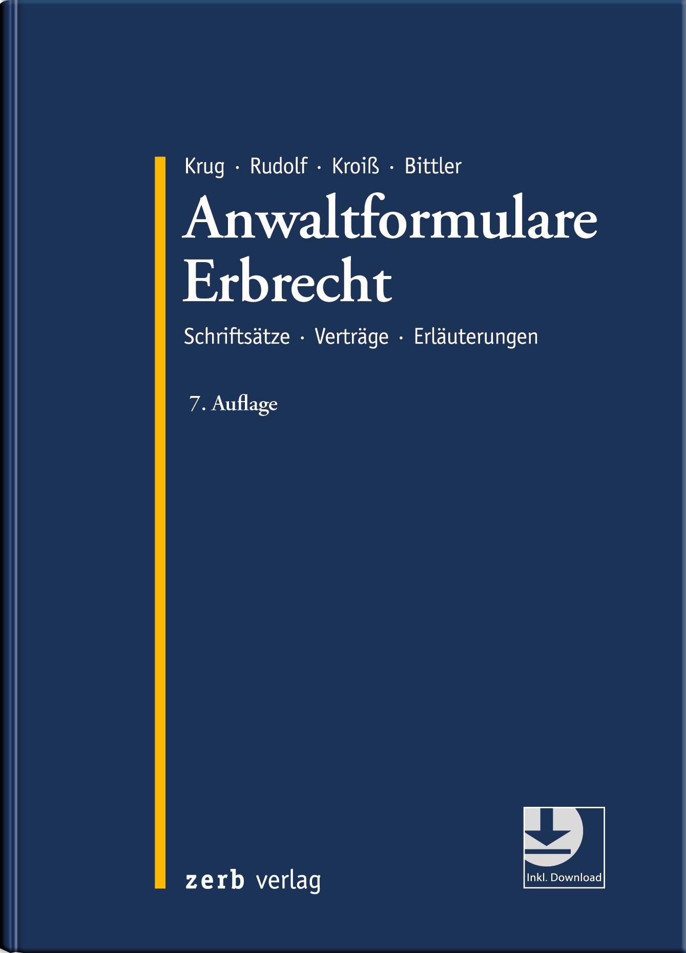 Vorderes Coverbild Anwaltformulare Erbrecht