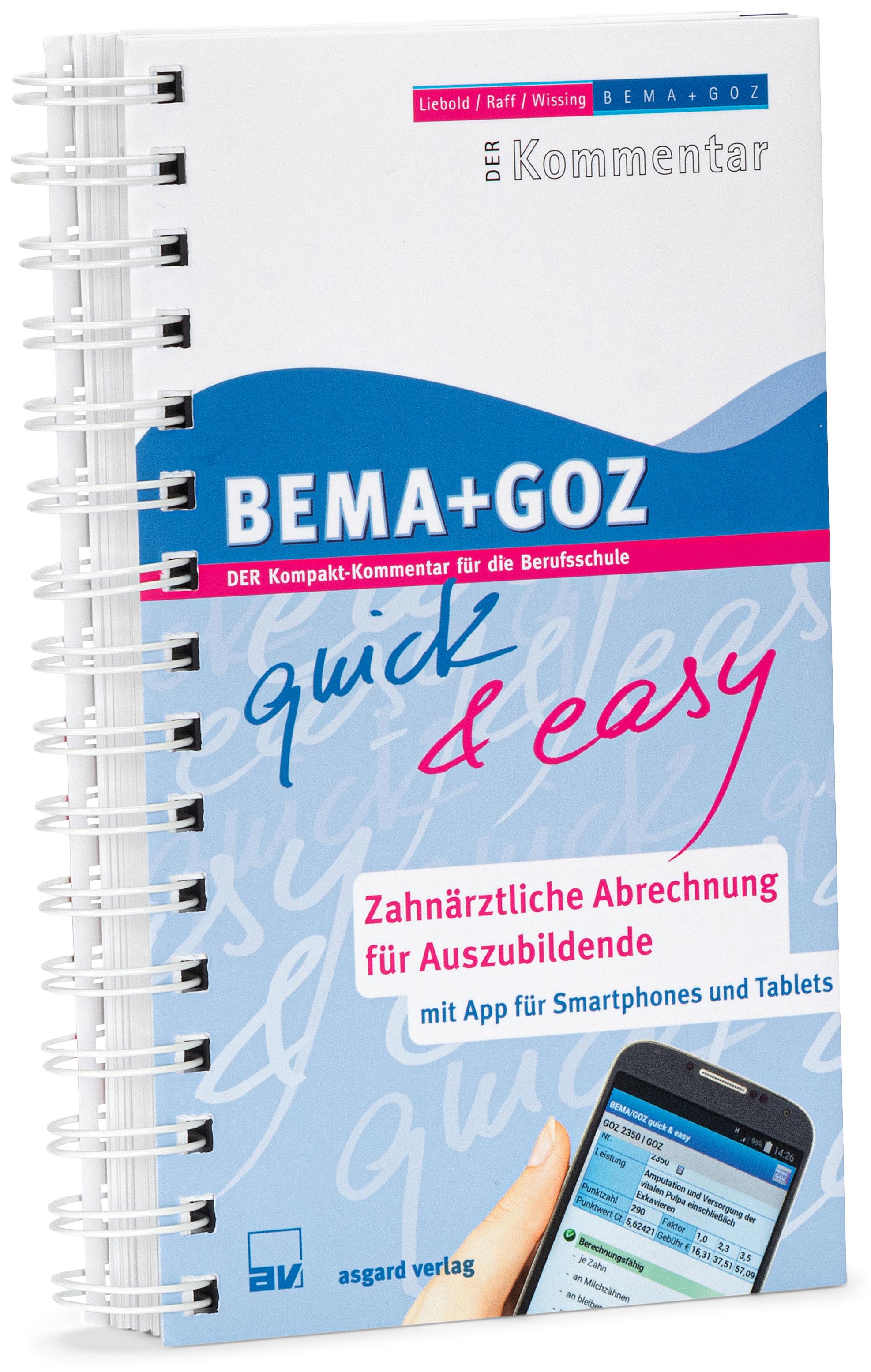 Vorderes Coverbild BEMA + GOZ quick & easy - Zahnärztliche Abrechnung für Auszubildende