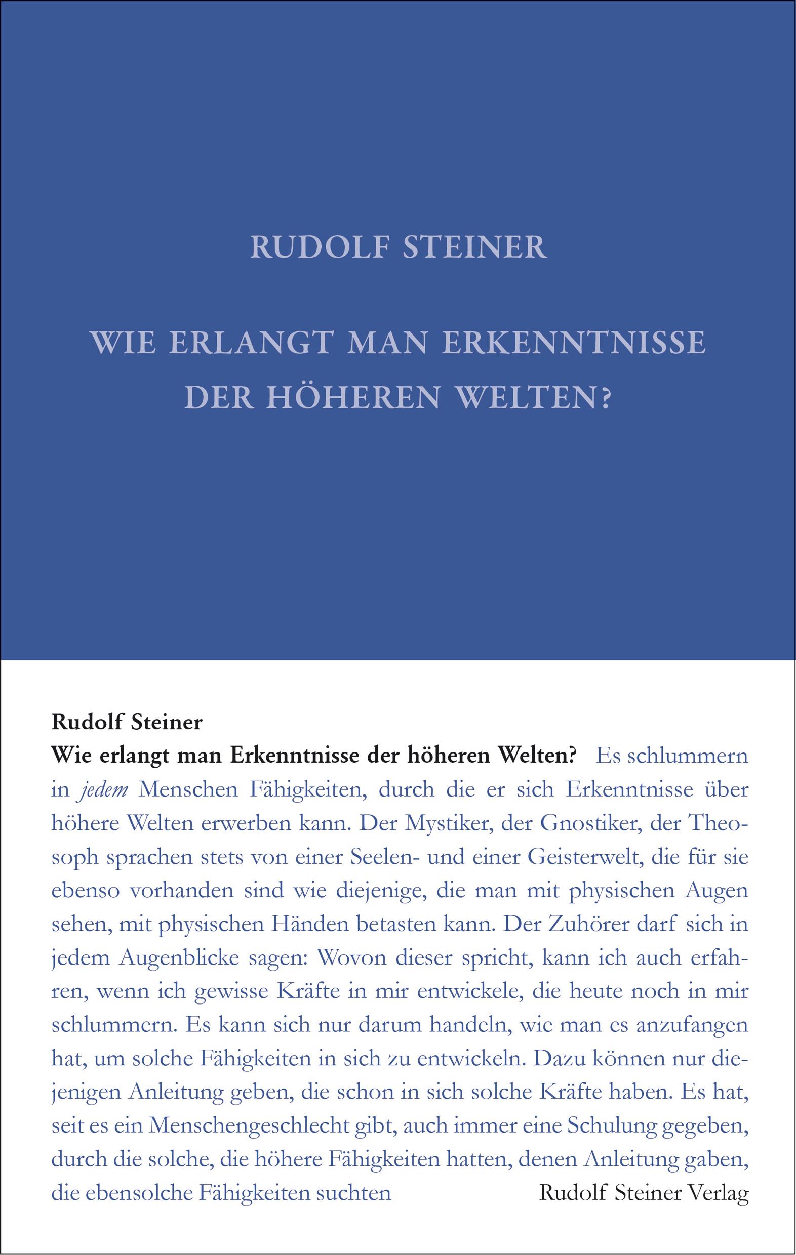 Vorderes Coverbild Wie erlangt man Erkenntnisse der höheren Welten?