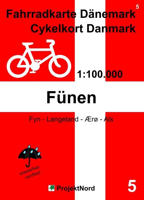 Vorderes Coverbild 5 Fahrradkarte Dänemark / Cykelkort Danmark 1:100.000 - Fünen