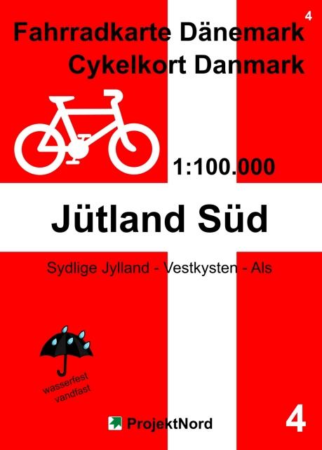 Vorderes Coverbild 4 Fahrradkarte Dänemark / Cykelkort Danmark 1:100.000 - Jütland Süd