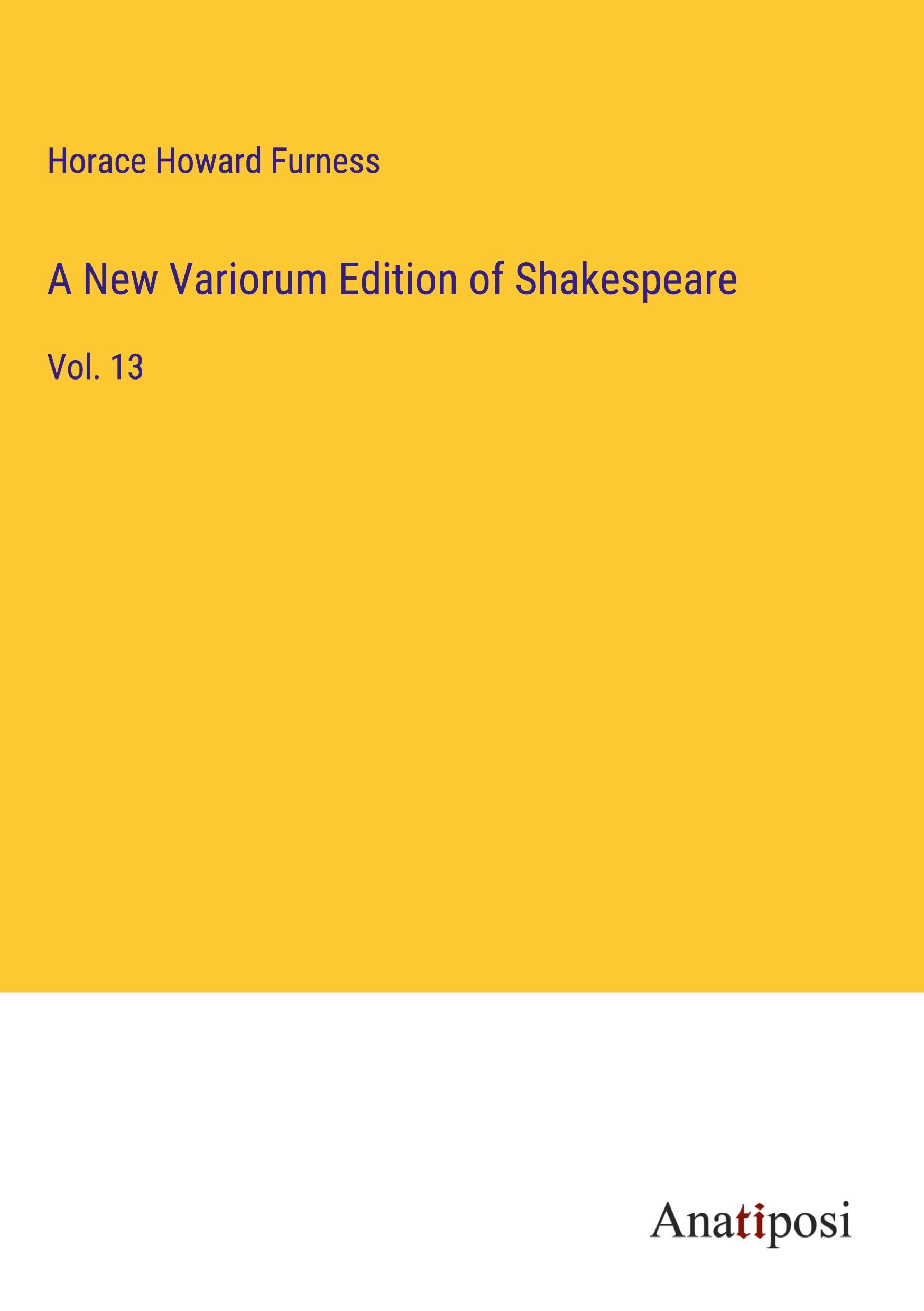 Vorderes Coverbild A New Variorum Edition of Shakespeare