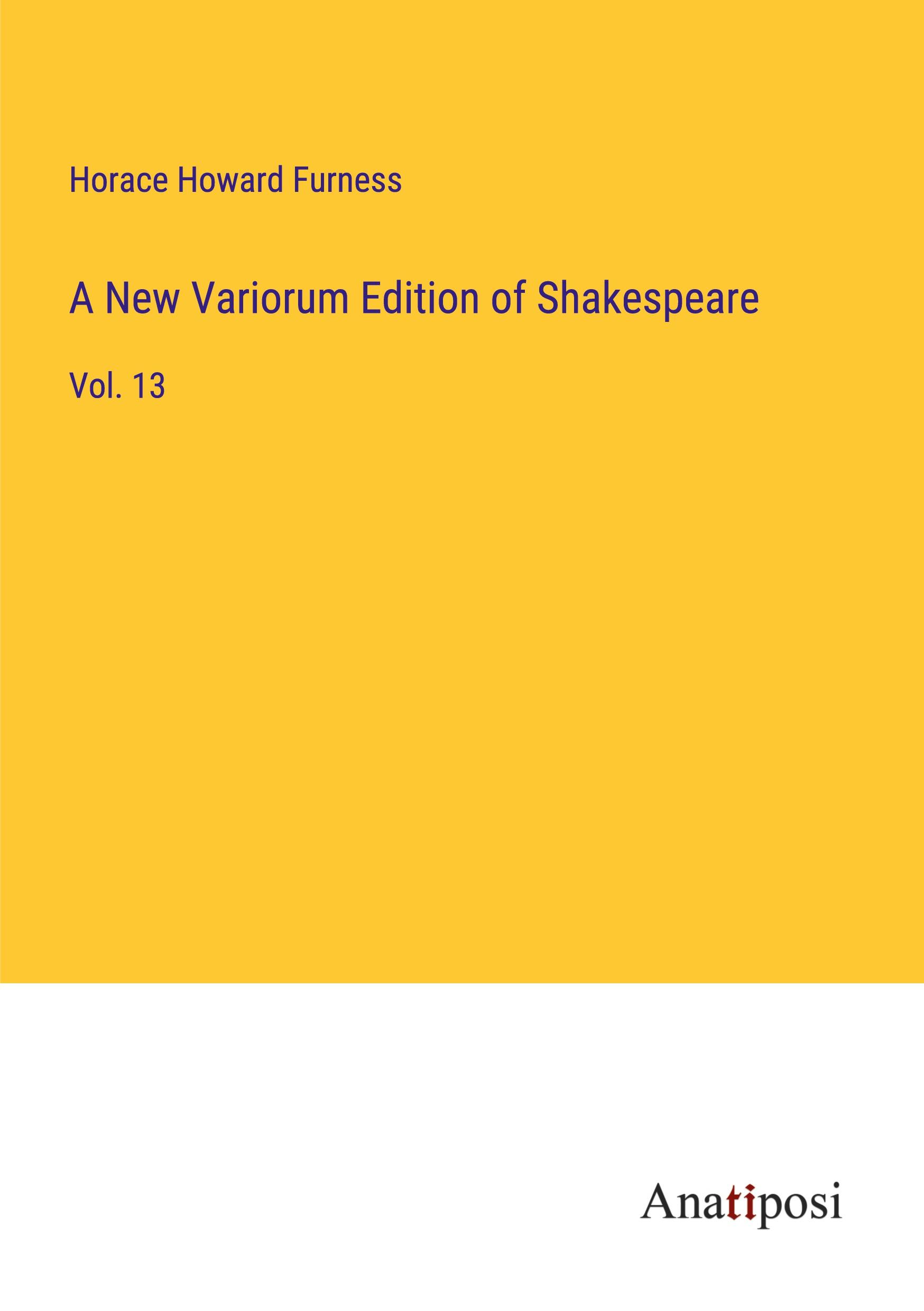 Vorderes Coverbild A New Variorum Edition of Shakespeare