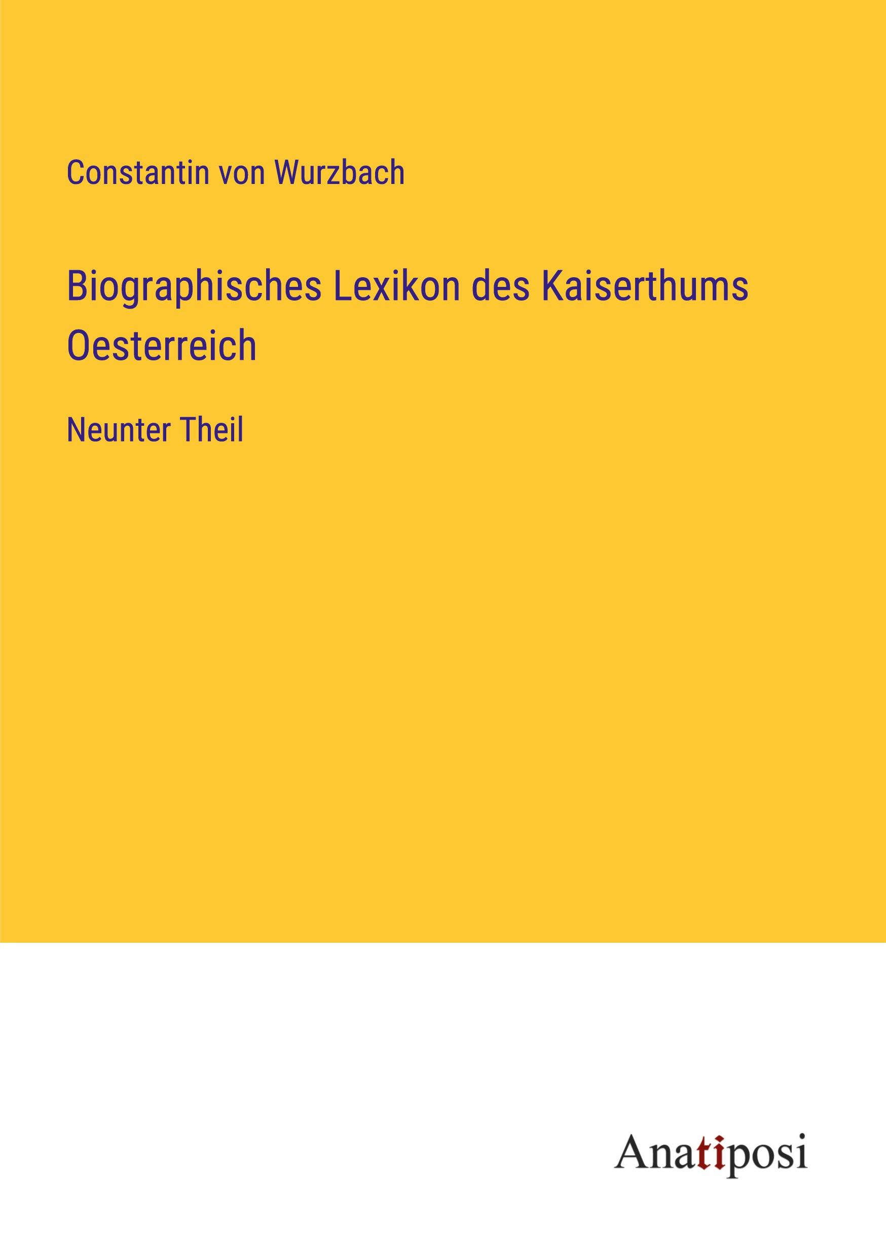 Vorderes Coverbild Biographisches Lexikon des Kaiserthums Oesterreich
