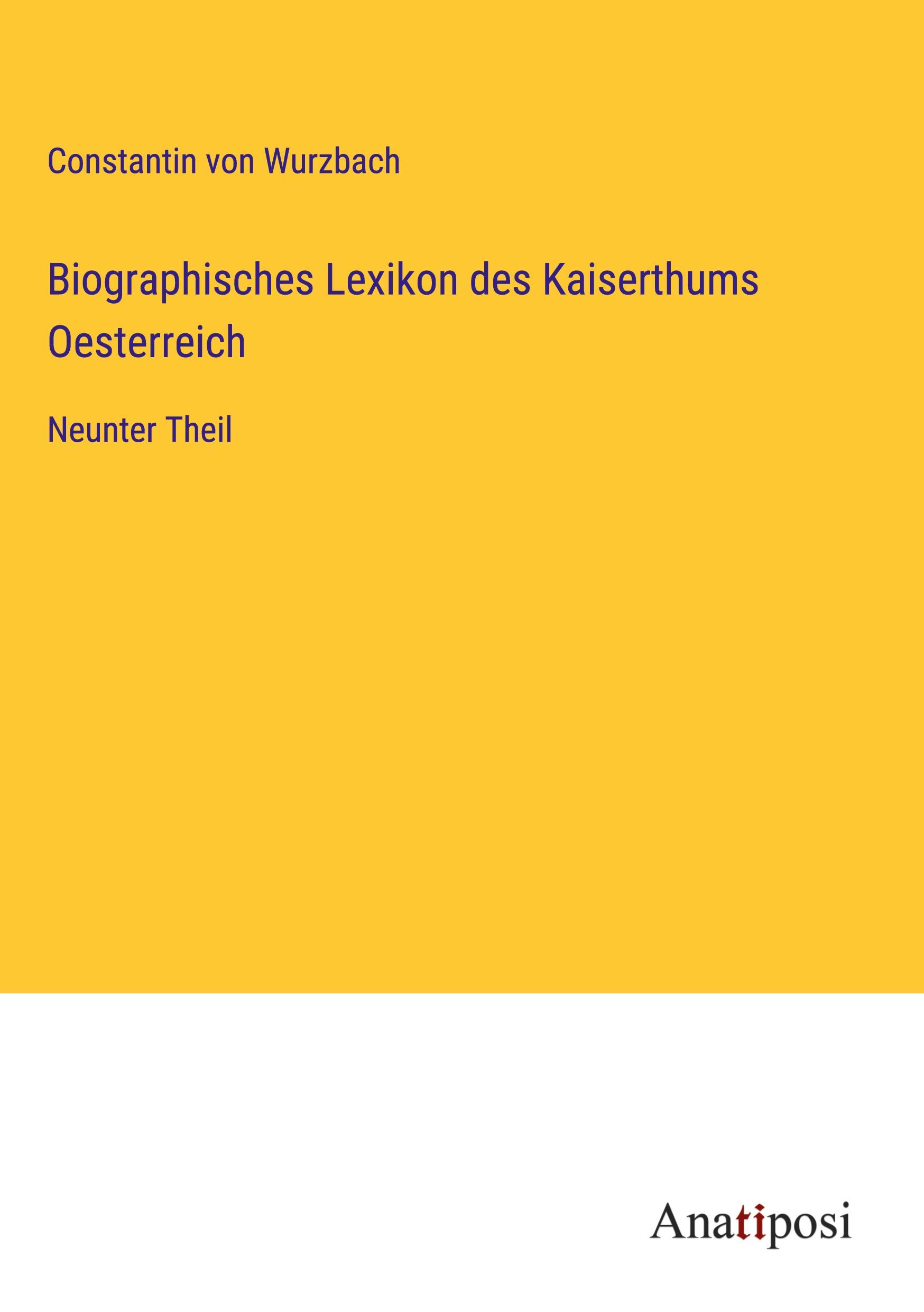 Vorderes Coverbild Biographisches Lexikon des Kaiserthums Oesterreich