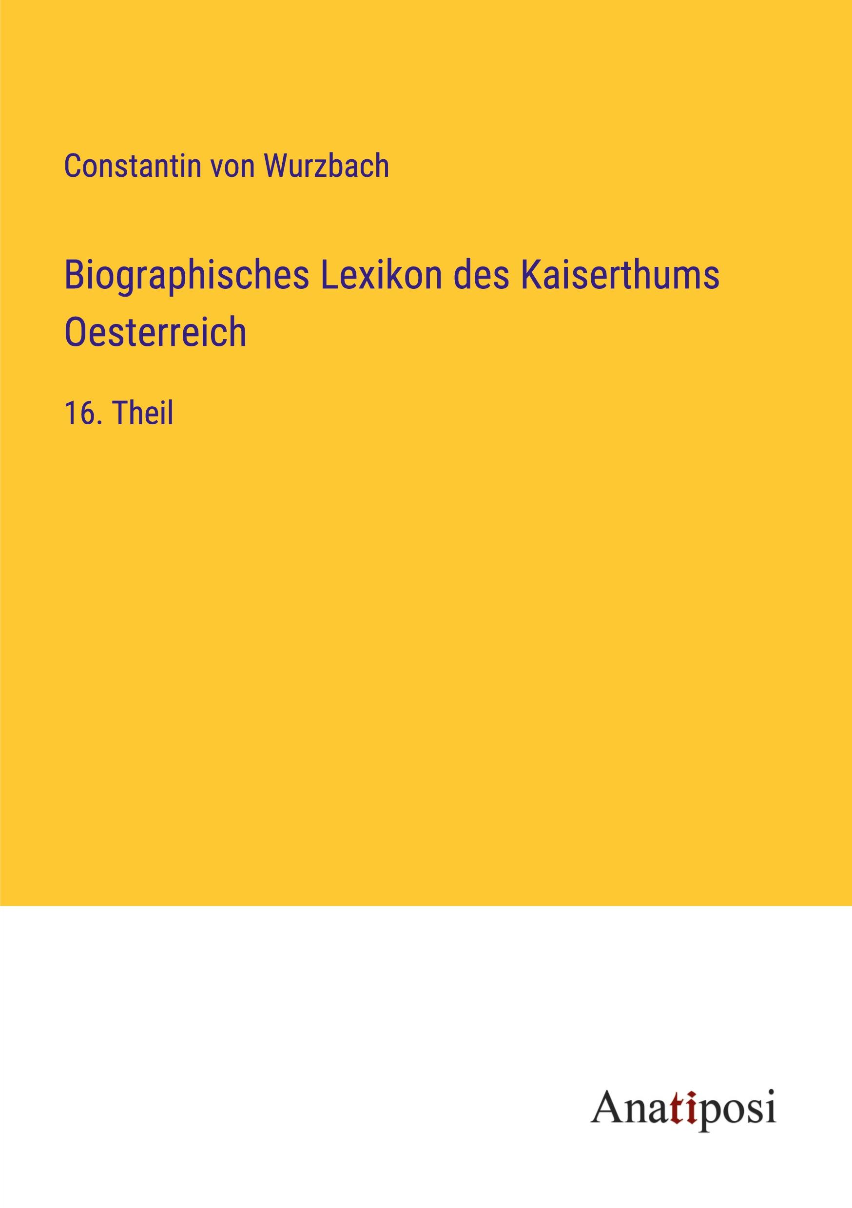 Vorderes Coverbild Biographisches Lexikon des Kaiserthums Oesterreich