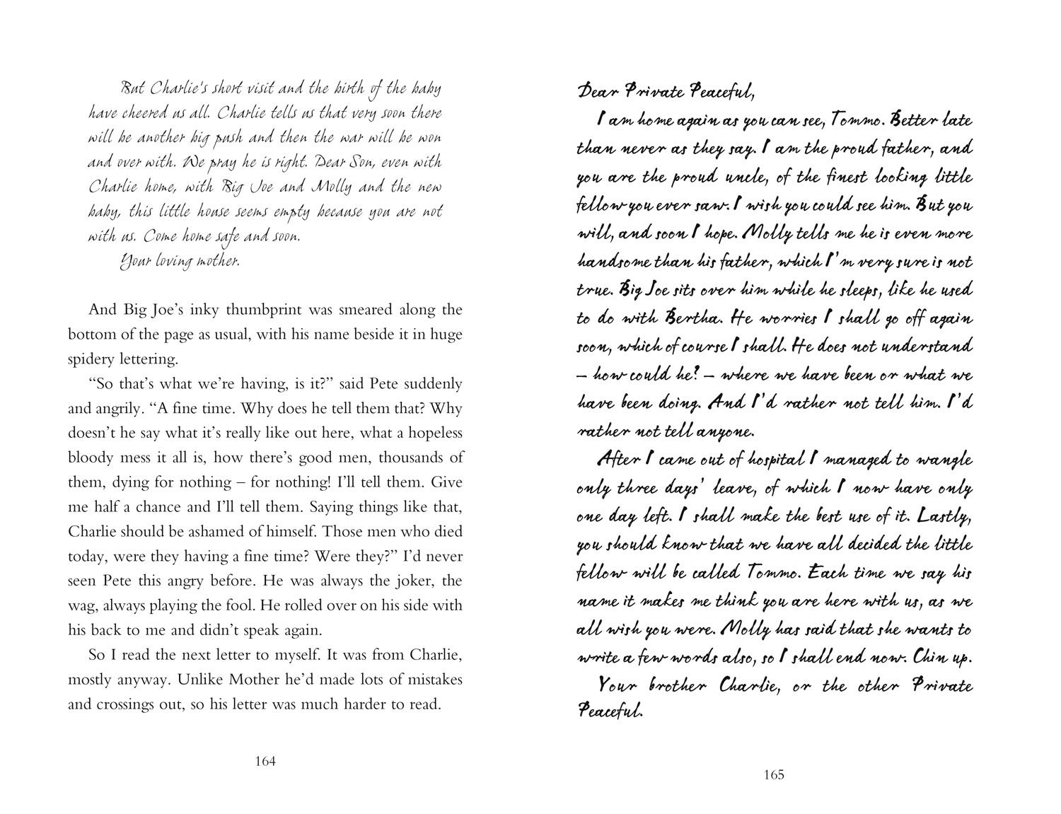 Beispielinhalt (Bild) Private Peaceful. Film Tie-In