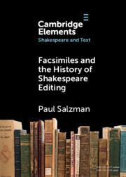 Vorderes Coverbild Facsimiles and the History of Shakespeare Editing