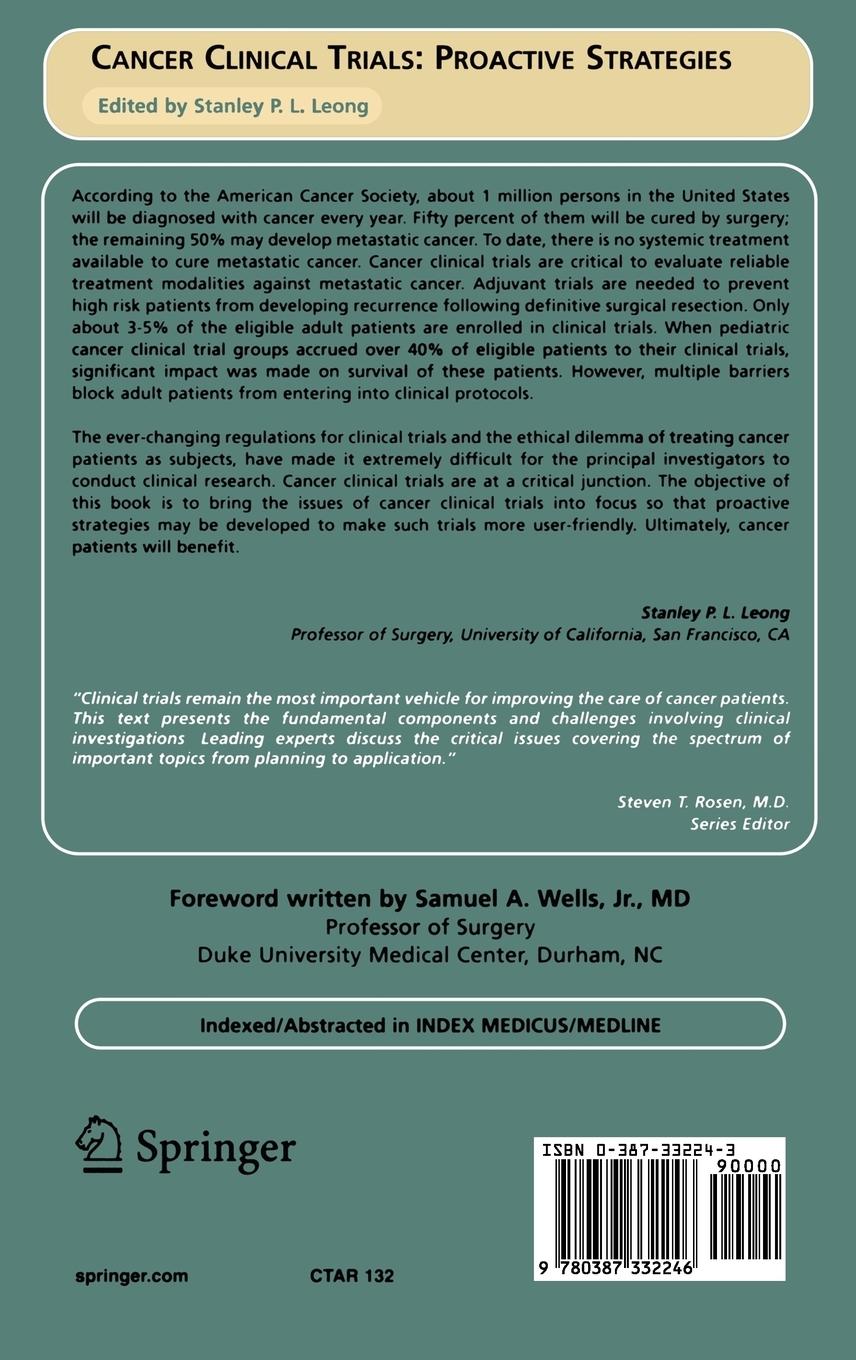 Rückseitencover Cancer Clinical Trials: Proactive Strategies