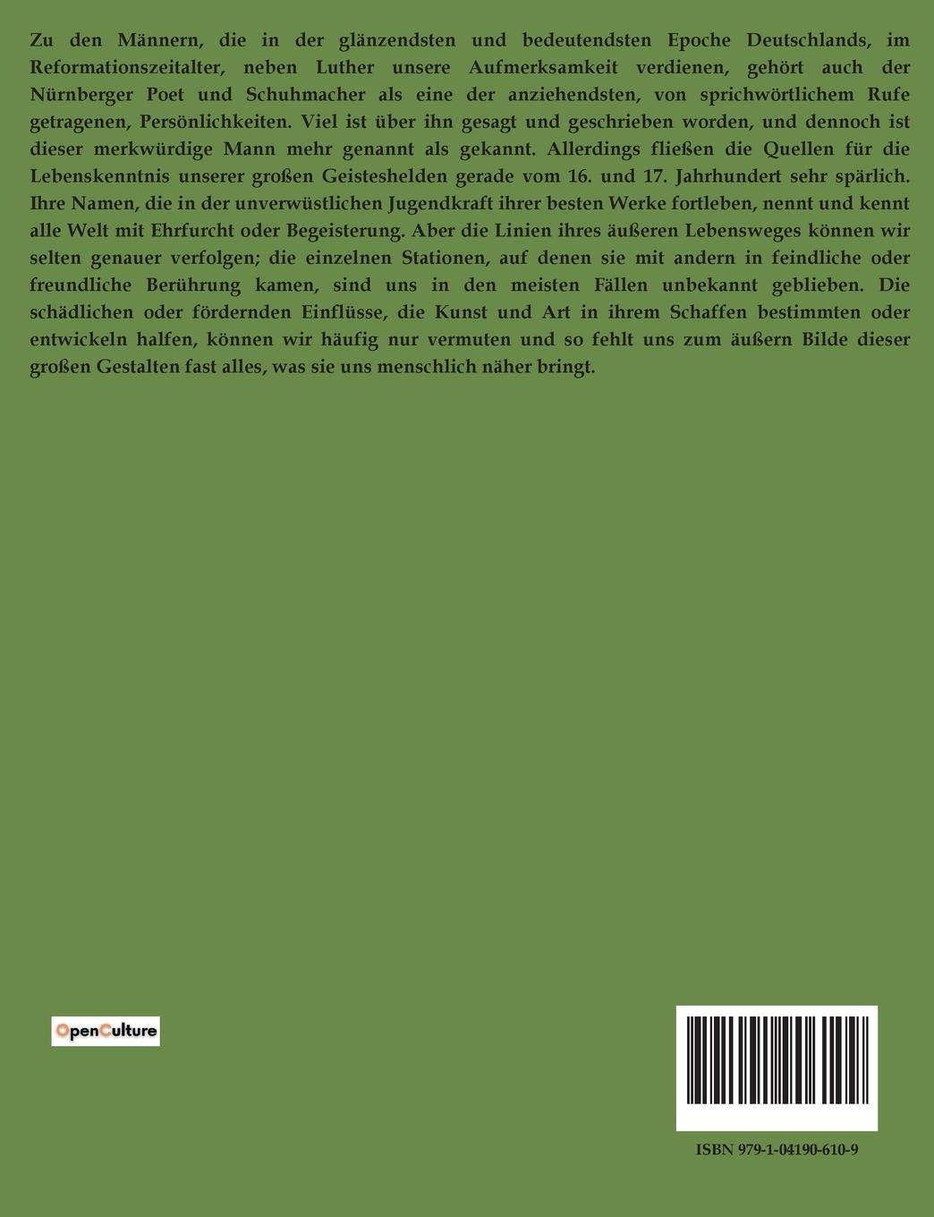 Rückseitencover Hans Sachs und die Reformation