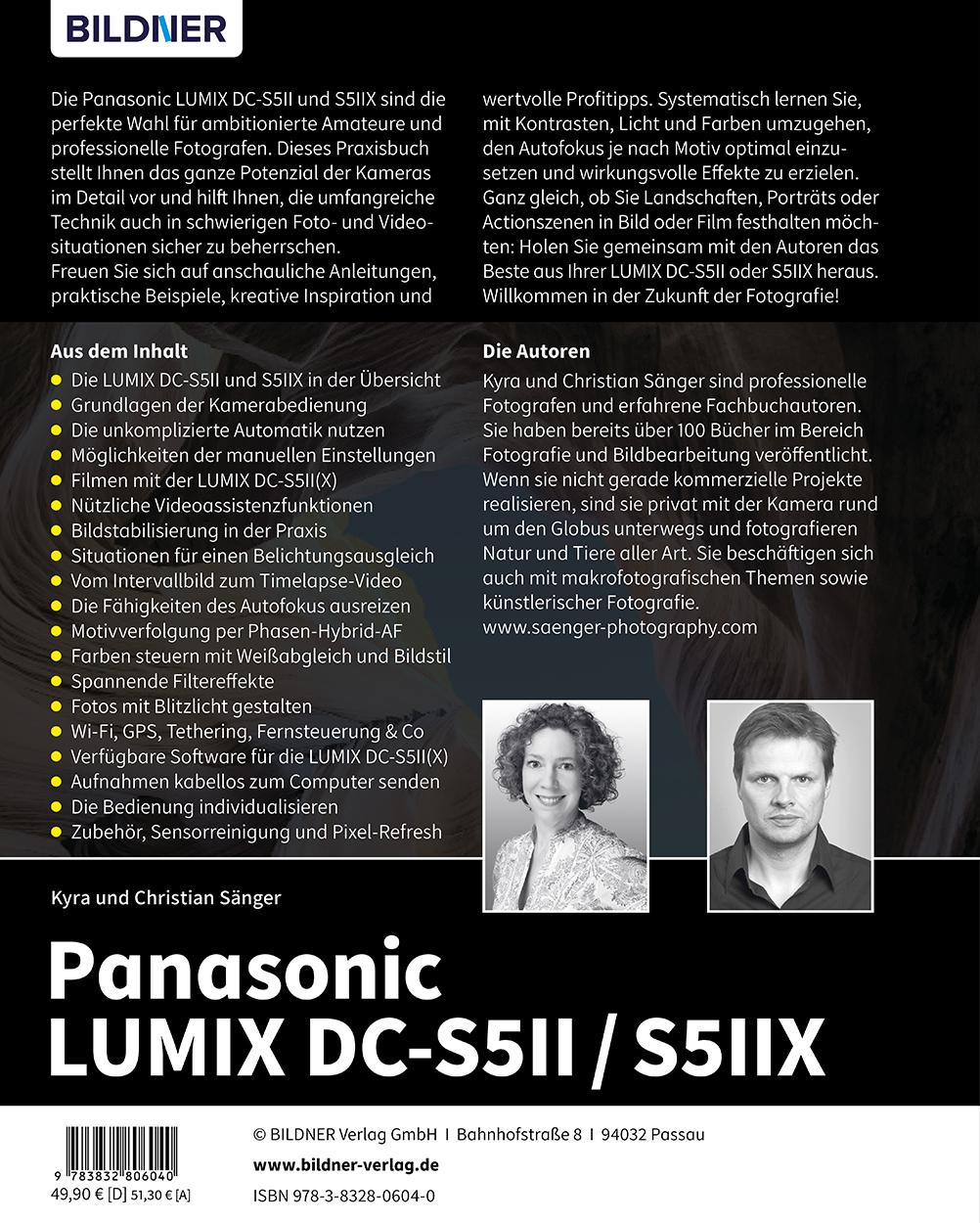 Rückseitencover Panasonic LUMIX DC-S5II / DC-S5II¿X: Das umfangreiche Praxisbuch zu Ihrer Kamera