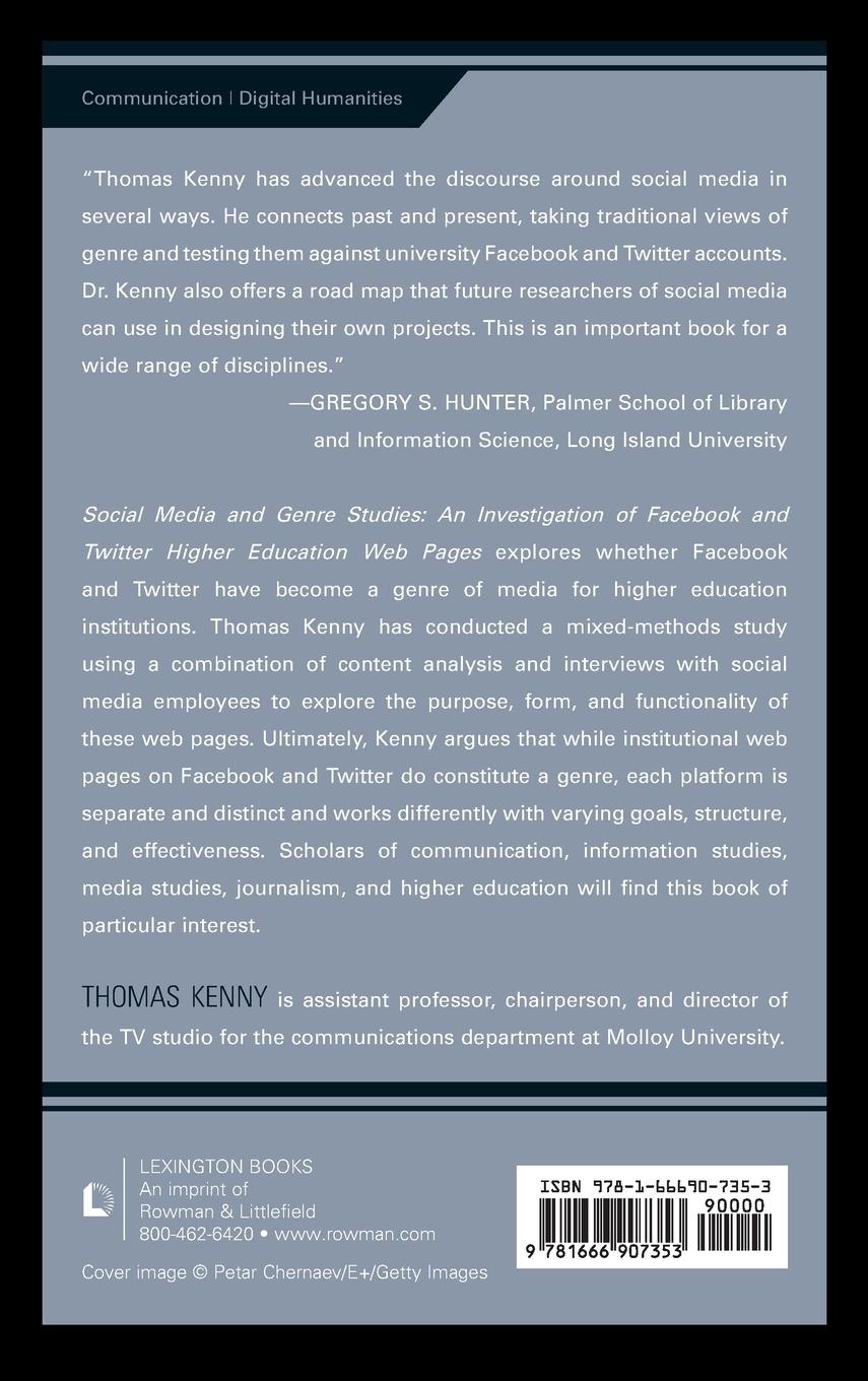 Rückseitencover Social Media and Genre Studies