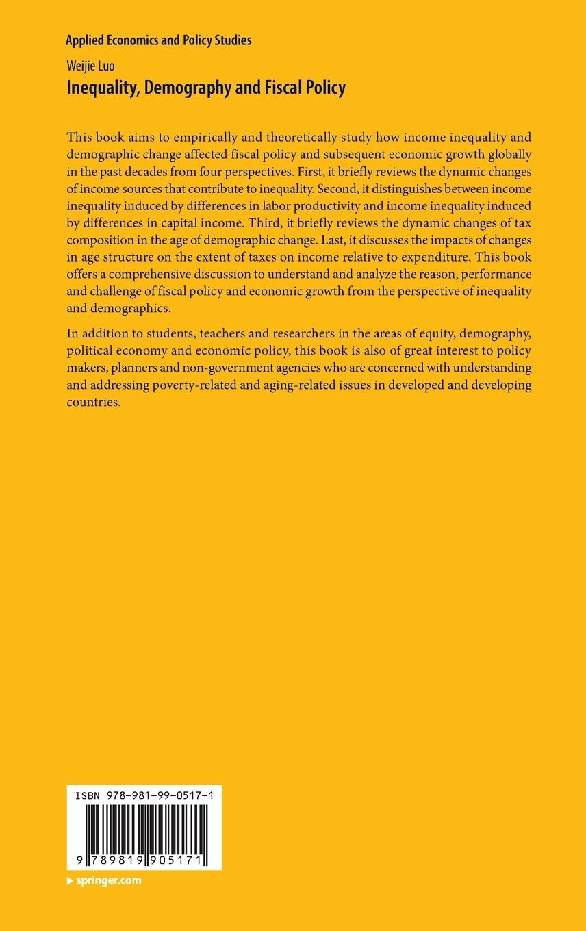 Rückseitencover Inequality, Demography and Fiscal Policy