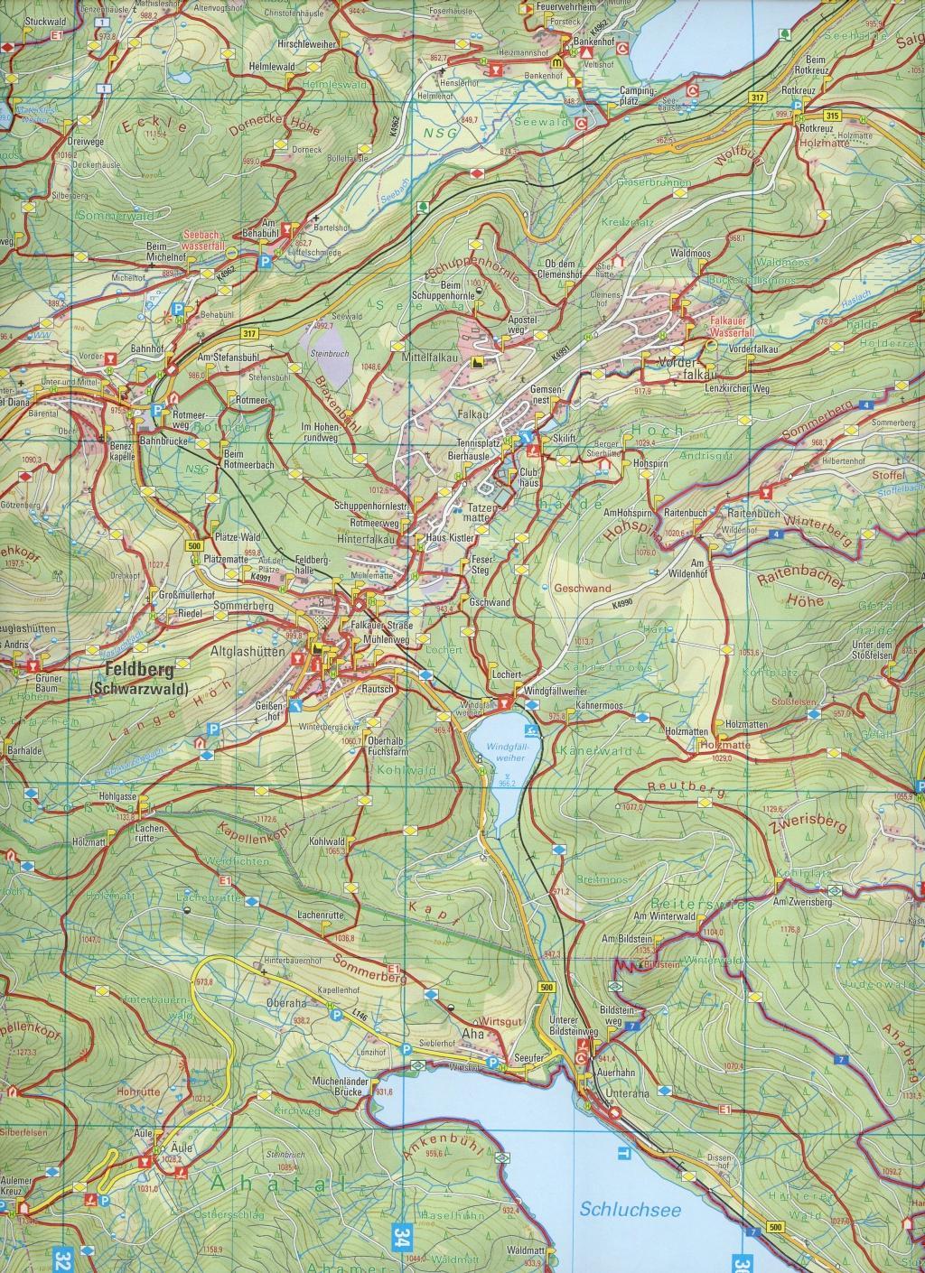 Beispielinhalt (Bild) W258 Wanderkarte 1:25 000 Titisee-Neustadt