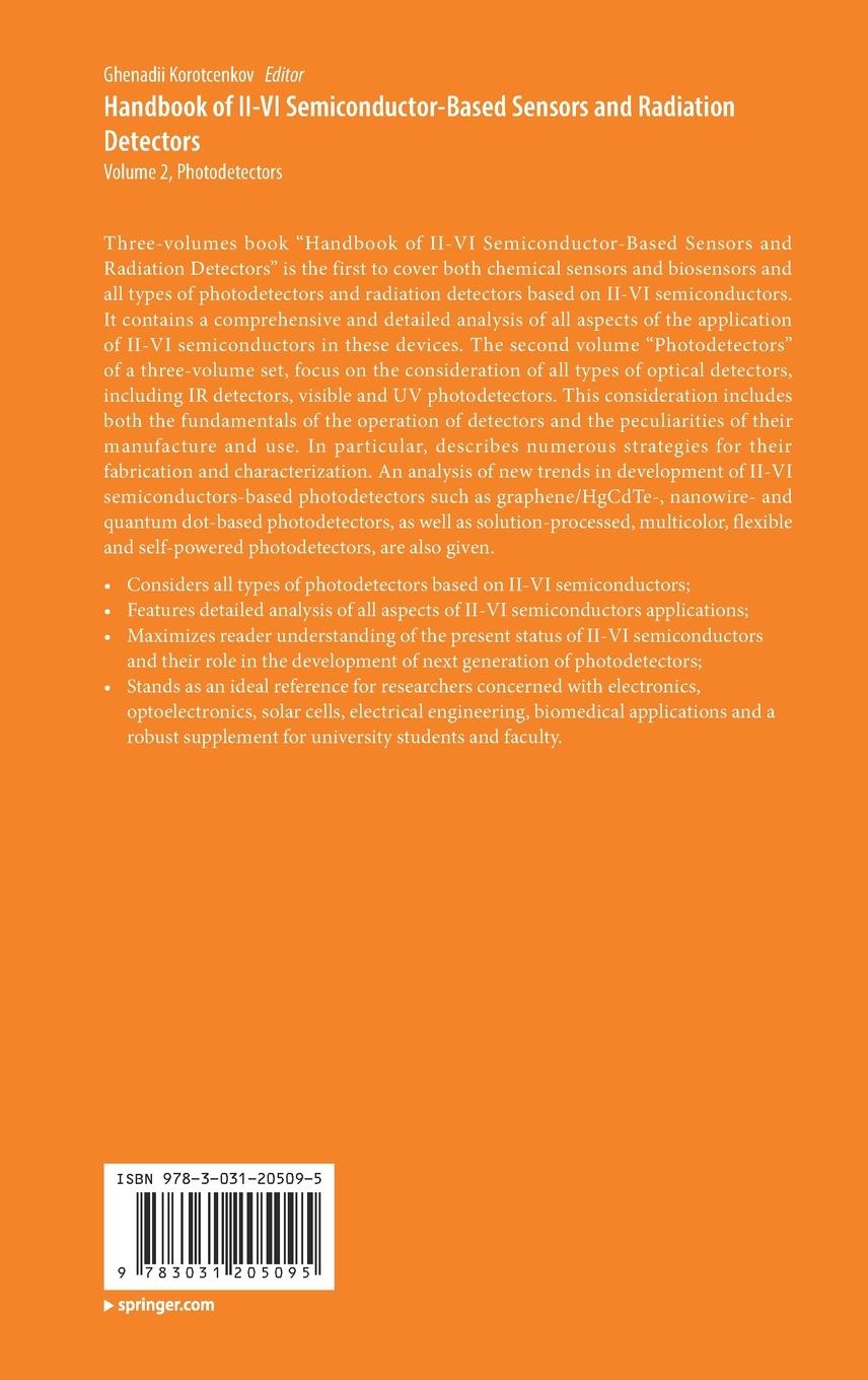 Rückseitencover Handbook of II-VI Semiconductor-Based Sensors and Radiation Detectors