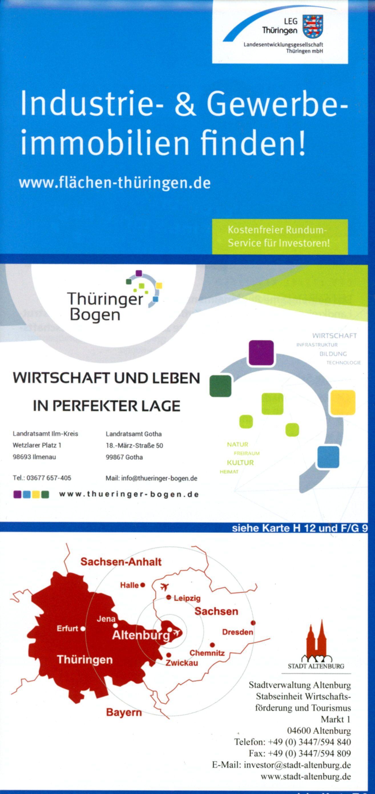 Beispielinhalt (Bild) Wirtschafts- und Verwaltungskarte Thüringen