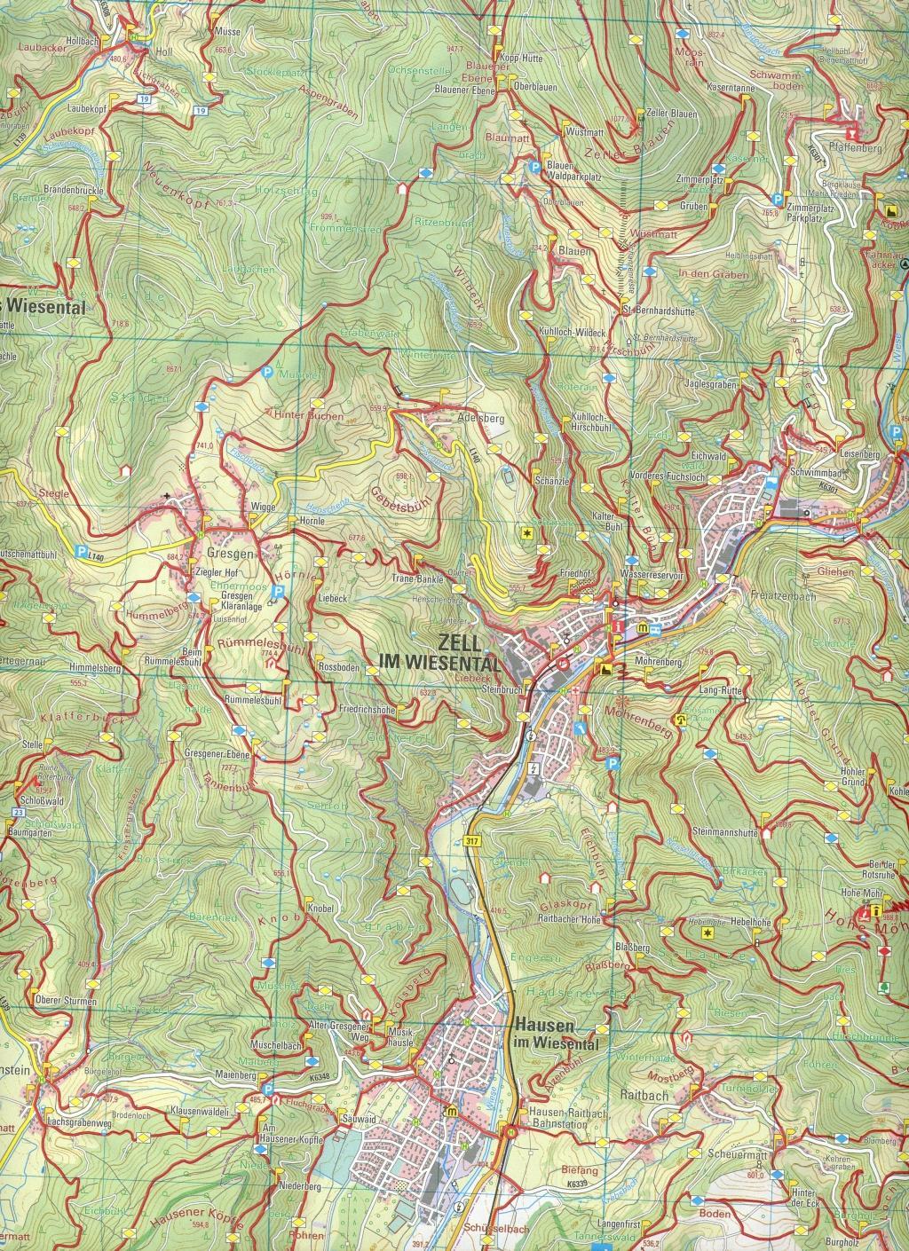 Beispielinhalt (Bild) W257 Wanderkarte 1:25 000 Schönau im Schwarzwald