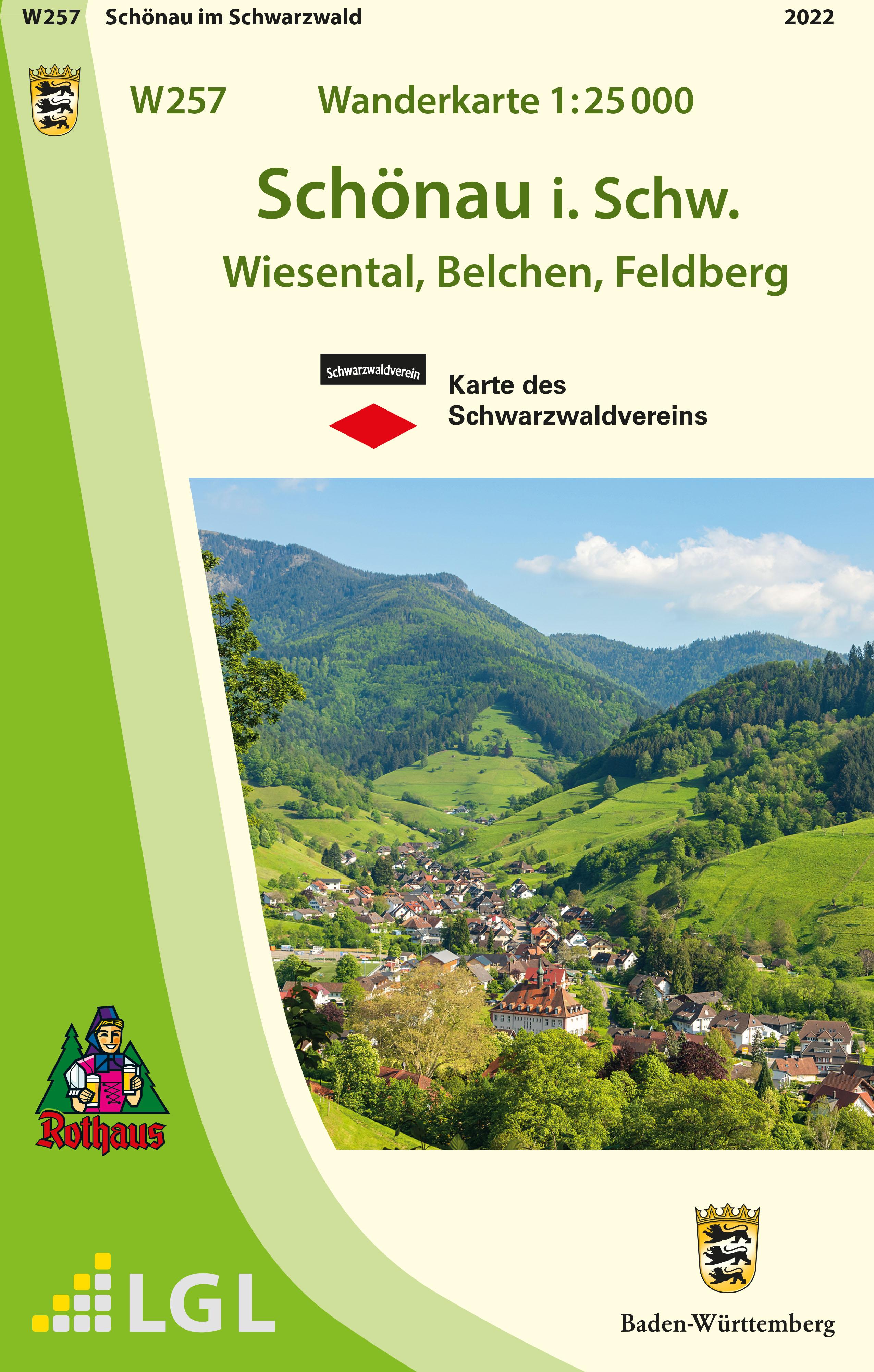 Vorderes Coverbild W257 Wanderkarte 1:25 000 Schönau im Schwarzwald