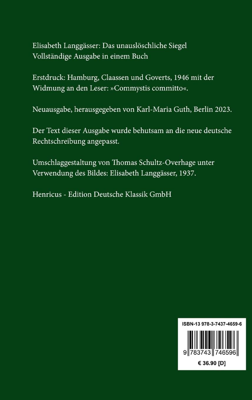 Rückseitencover Das unauslöschliche Siegel