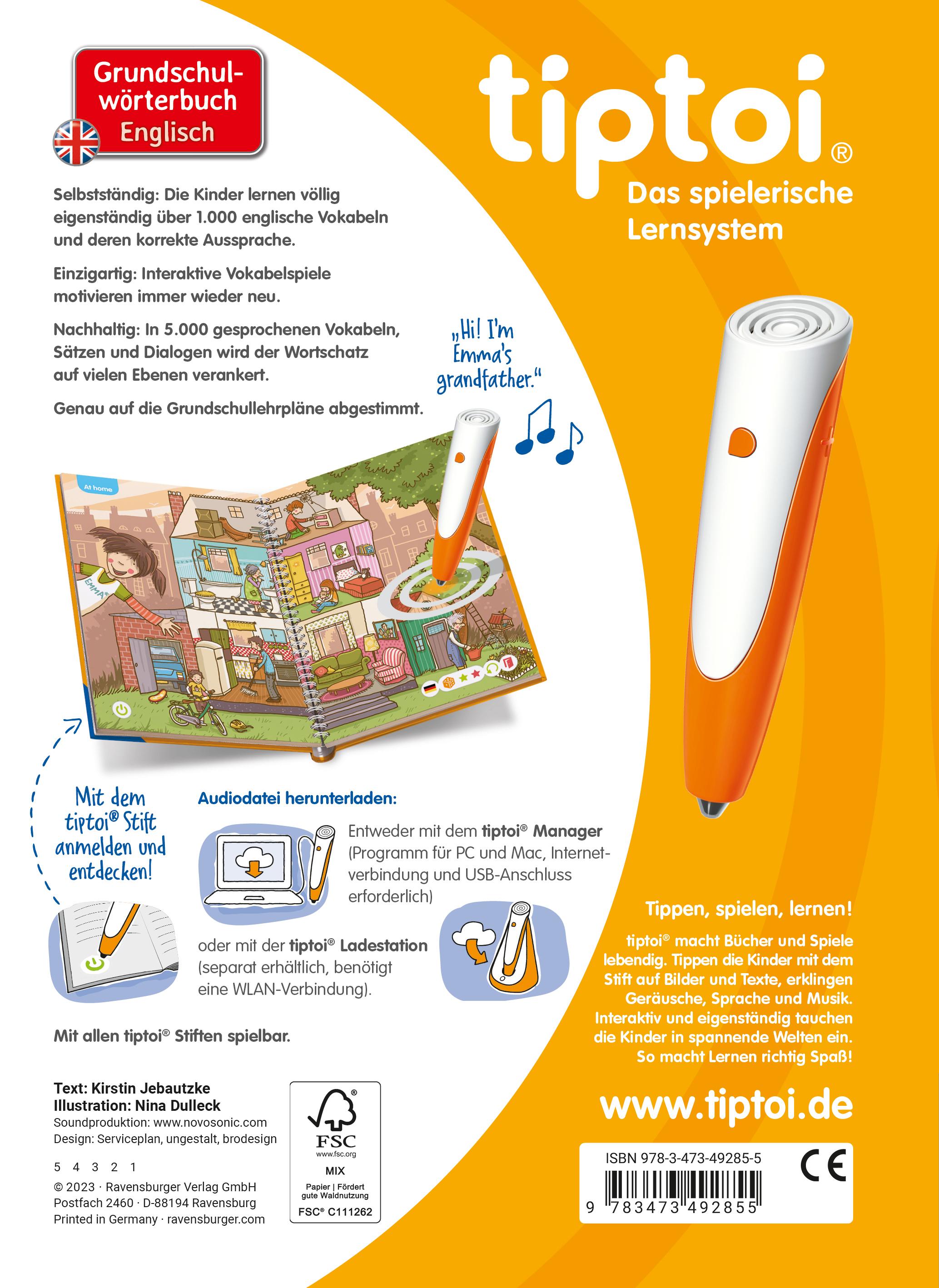 Rückseitencover tiptoi® - Grundschulwörterbuch Englisch