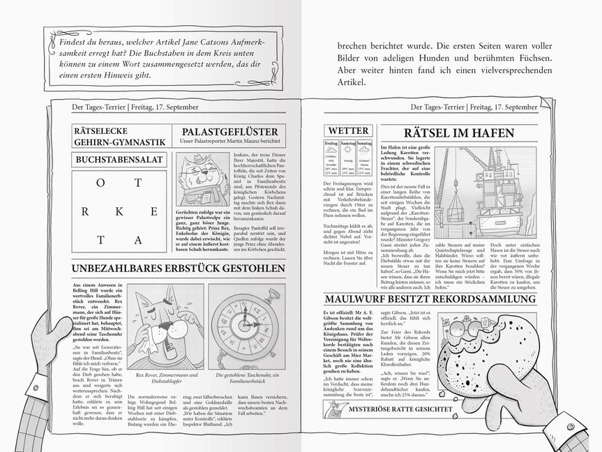Beispielinhalt (Bild) Meisterdetektiv Sherlock Bones. Spannender Rätselkrimi zum Mitraten, Bd. 1: Die Jagd nach den Kronjuwelen