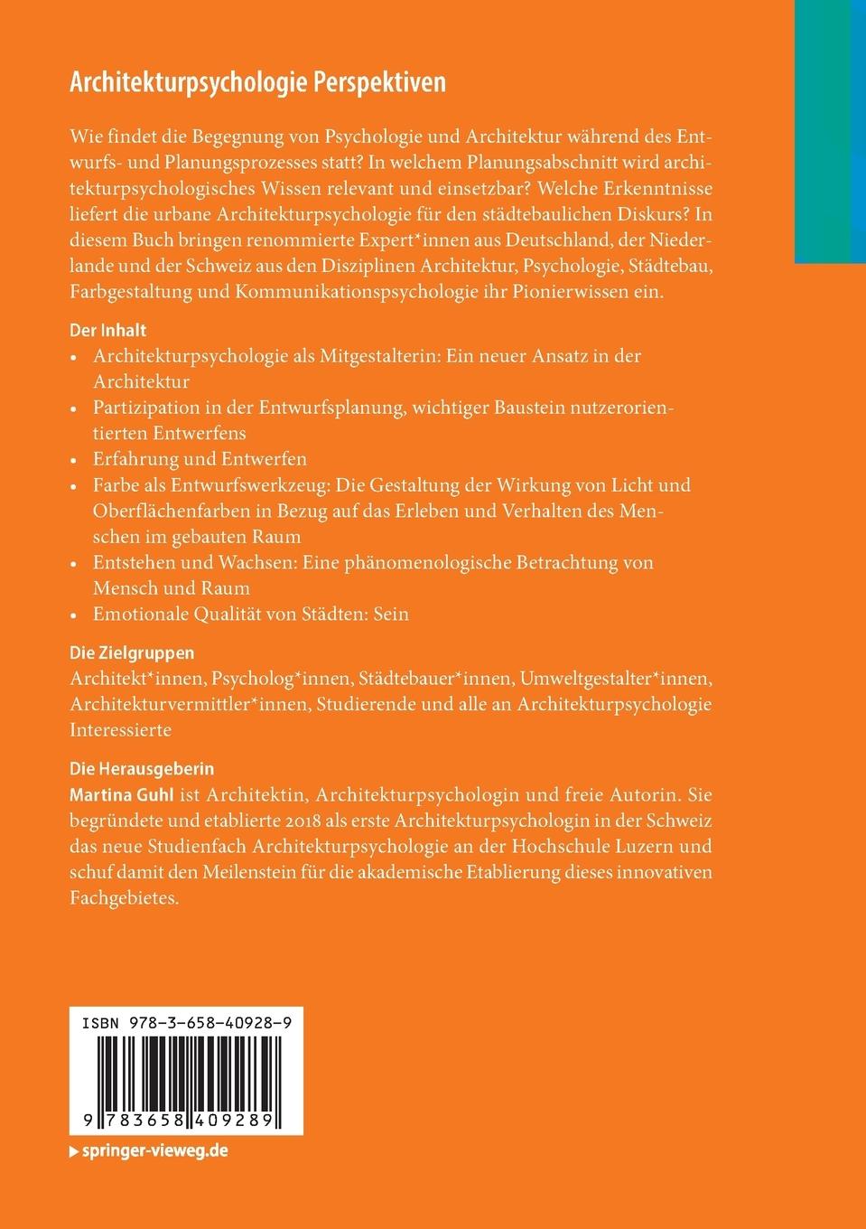 Rückseitencover Architekturpsychologie Perspektiven