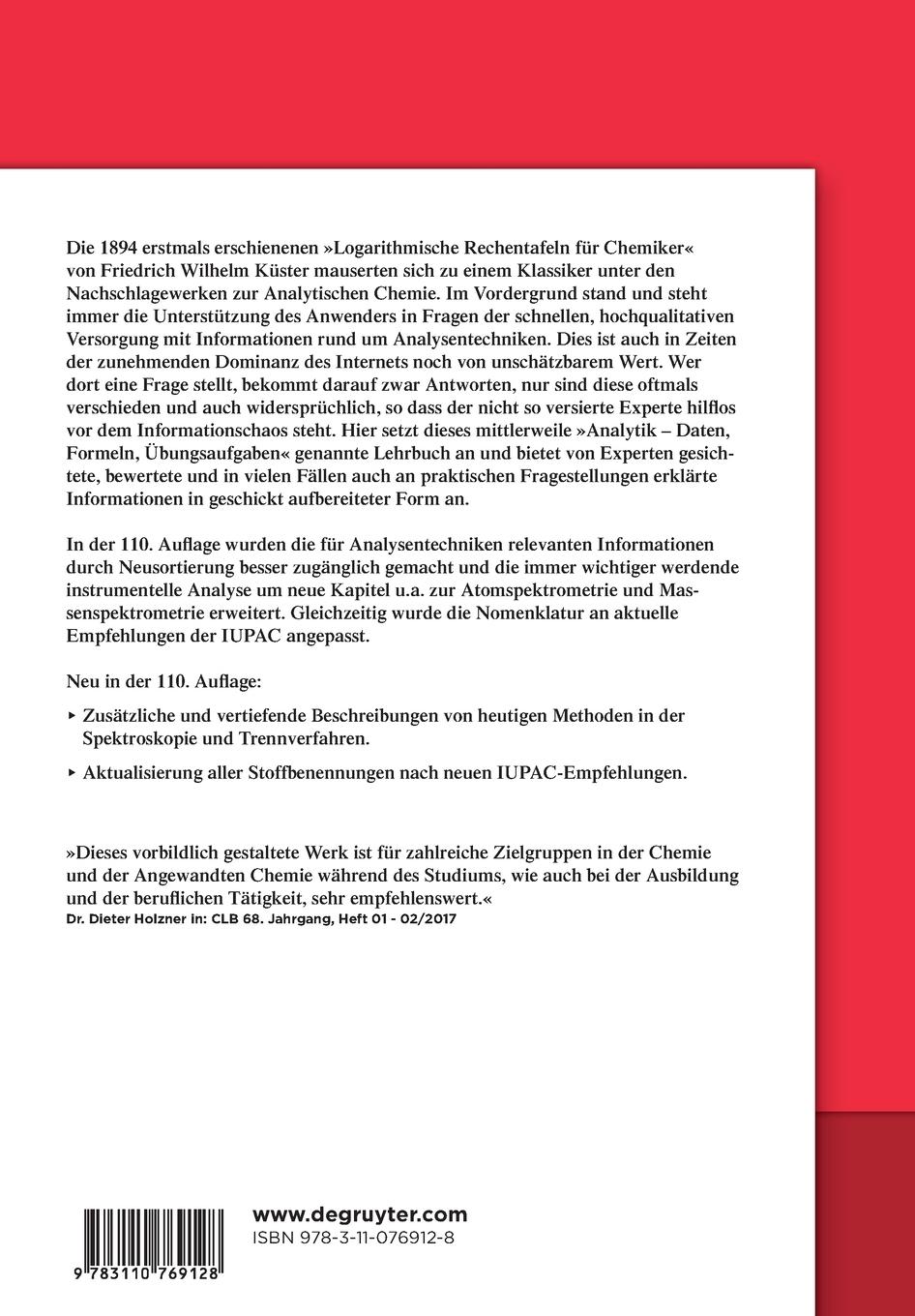 Rückseitencover Analytik