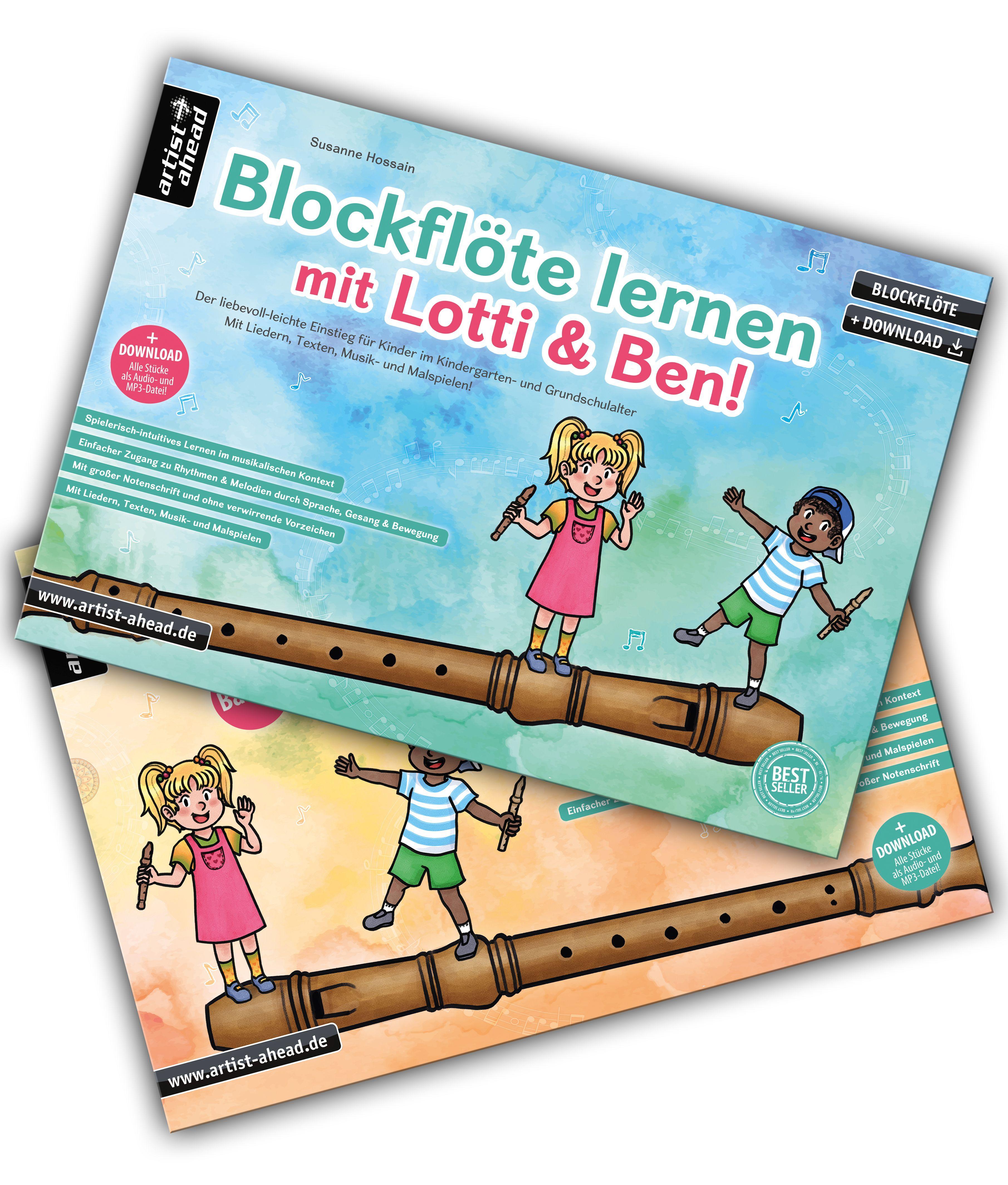 Vorderes Coverbild Blockflöte lernen mit Lotti & Ben - Band 1 + 2 im Set!