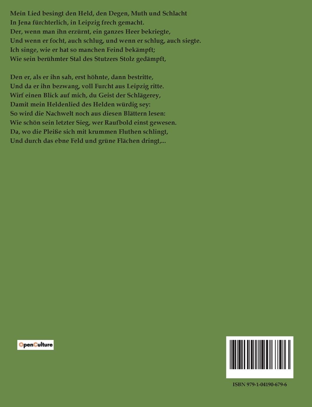 Rückseitencover Der Renommiste