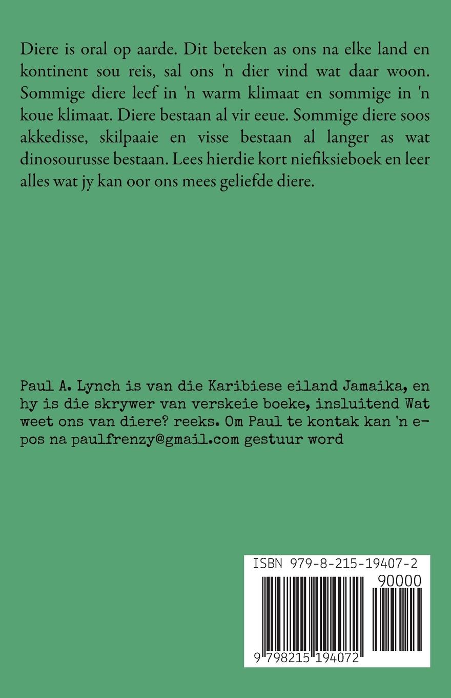 Rückseitencover Alles oor   diere