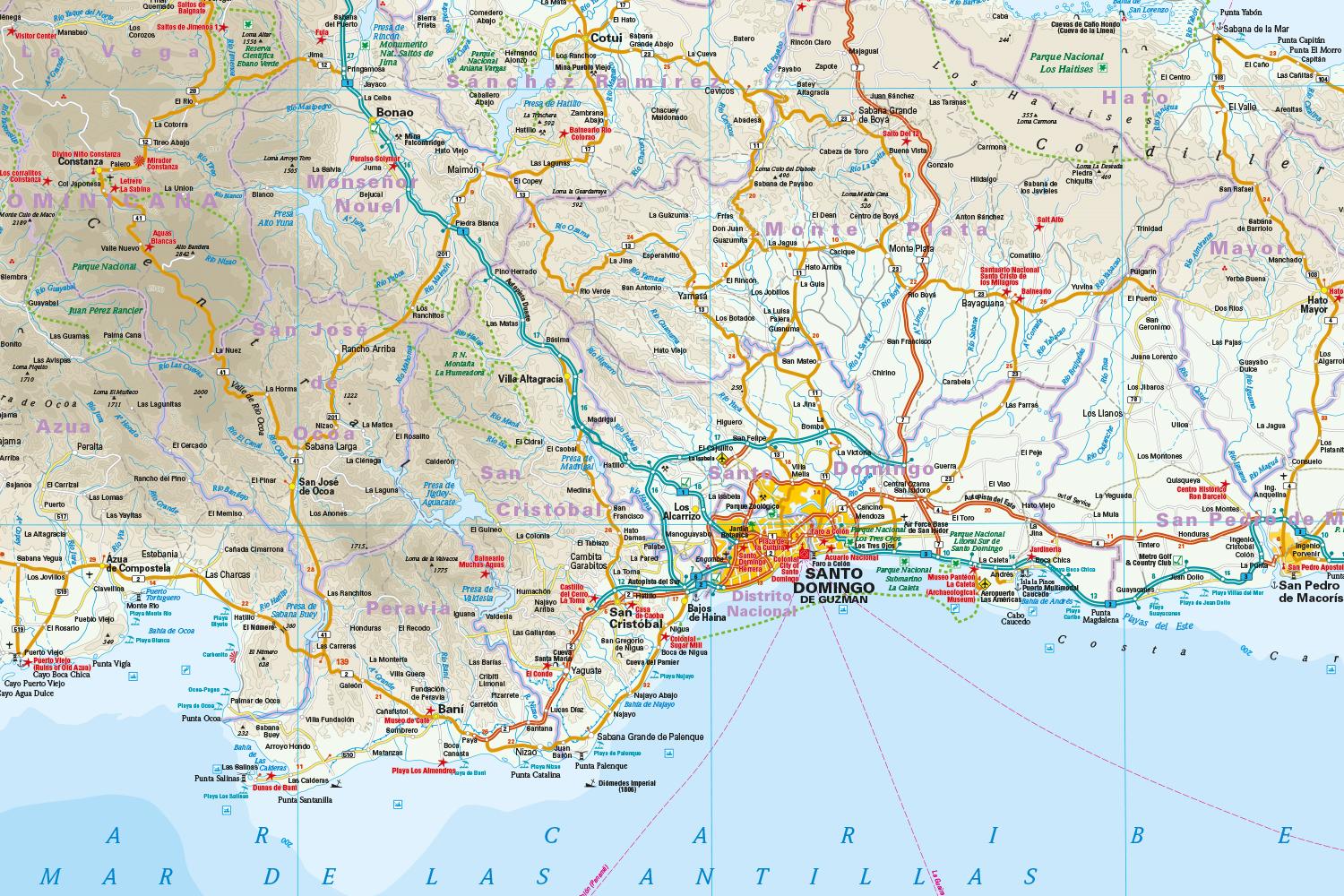 Beispielinhalt (Bild) Reise Know-How Landkarte Dominikanische Republik, Haiti 1 : 450.000