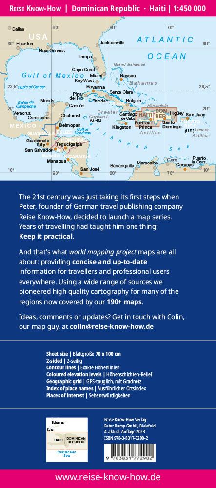Rückseitencover Reise Know-How Landkarte Dominikanische Republik, Haiti 1 : 450.000