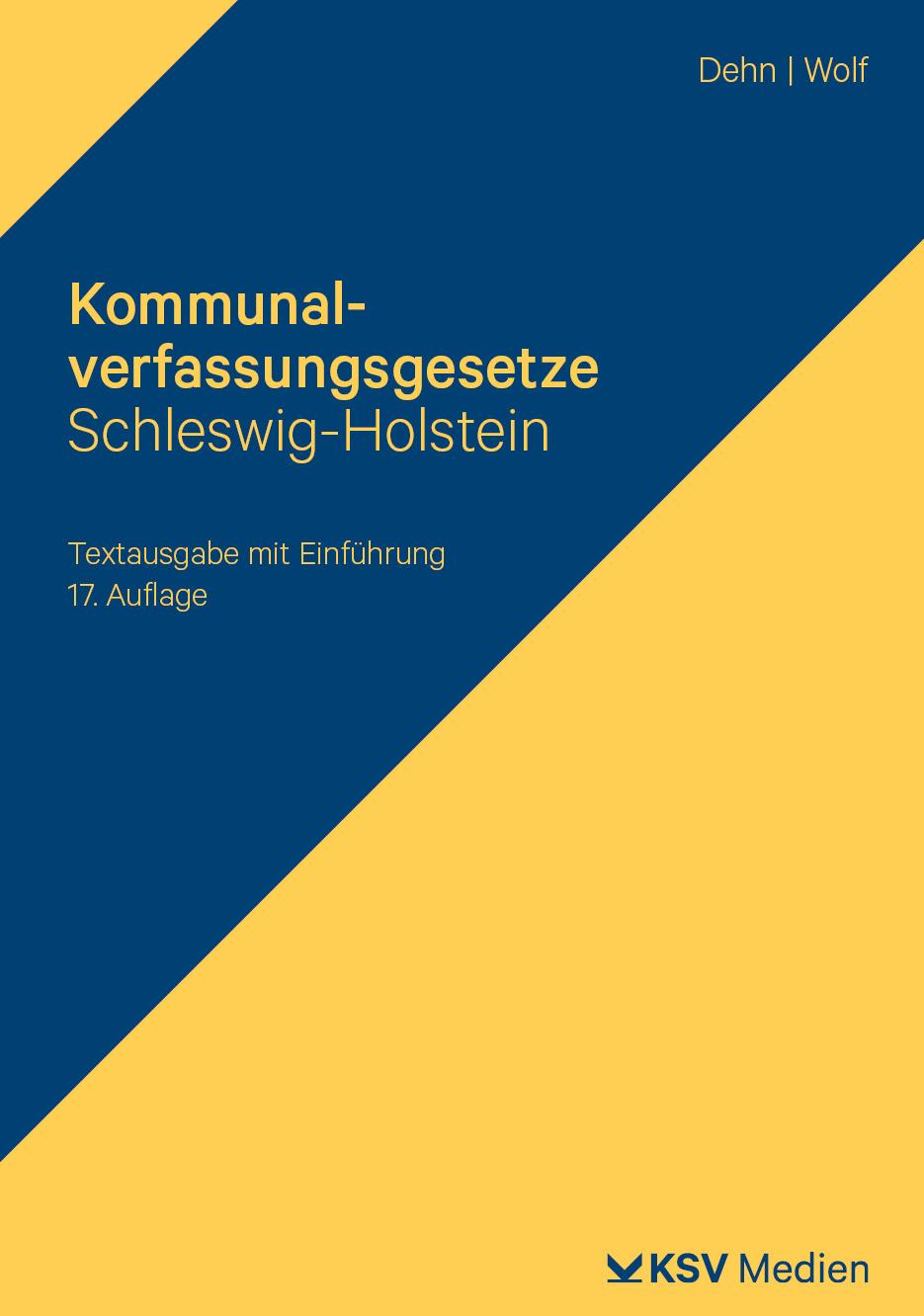 Vorderes Coverbild Kommunalverfassungsgesetze Schleswig-Holstein