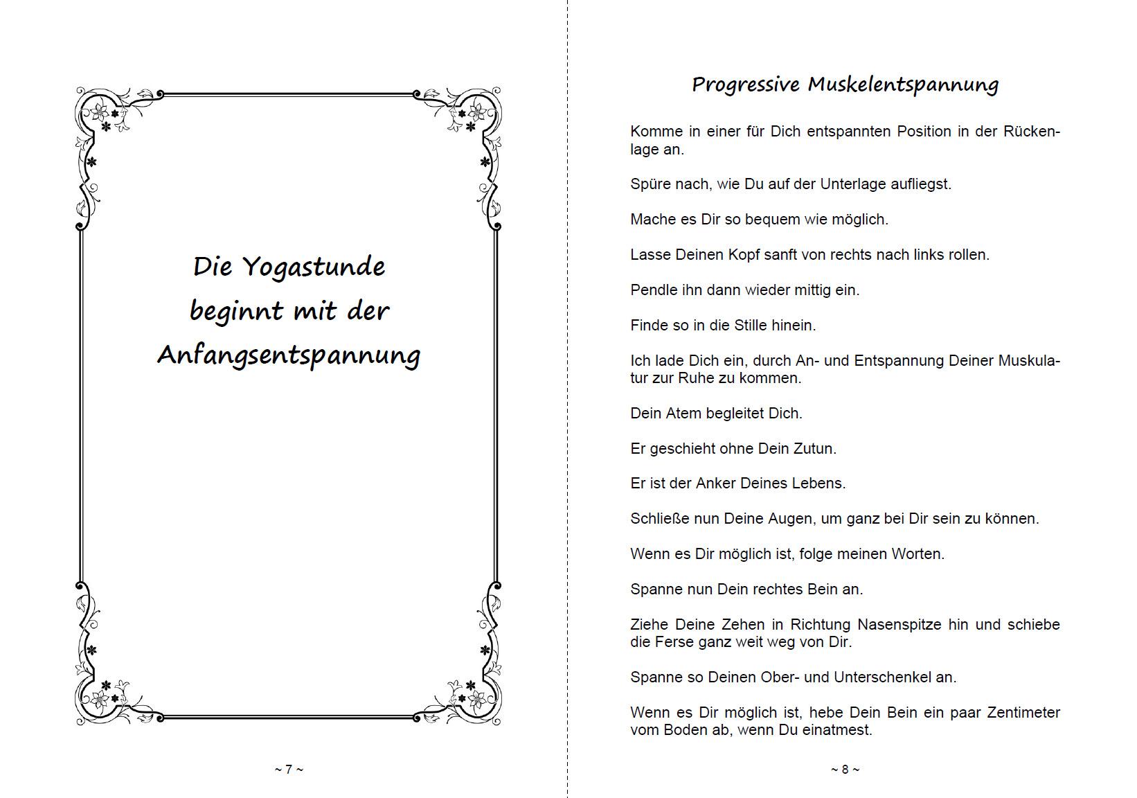 Beispielinhalt (Bild) Ich spüre meditativ in Yoga hinein