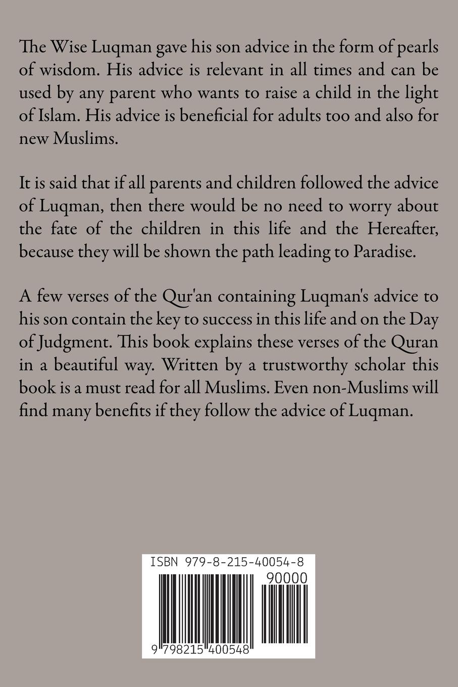 Rückseitencover Luqman's Fifty Pearls  of Wisdom
