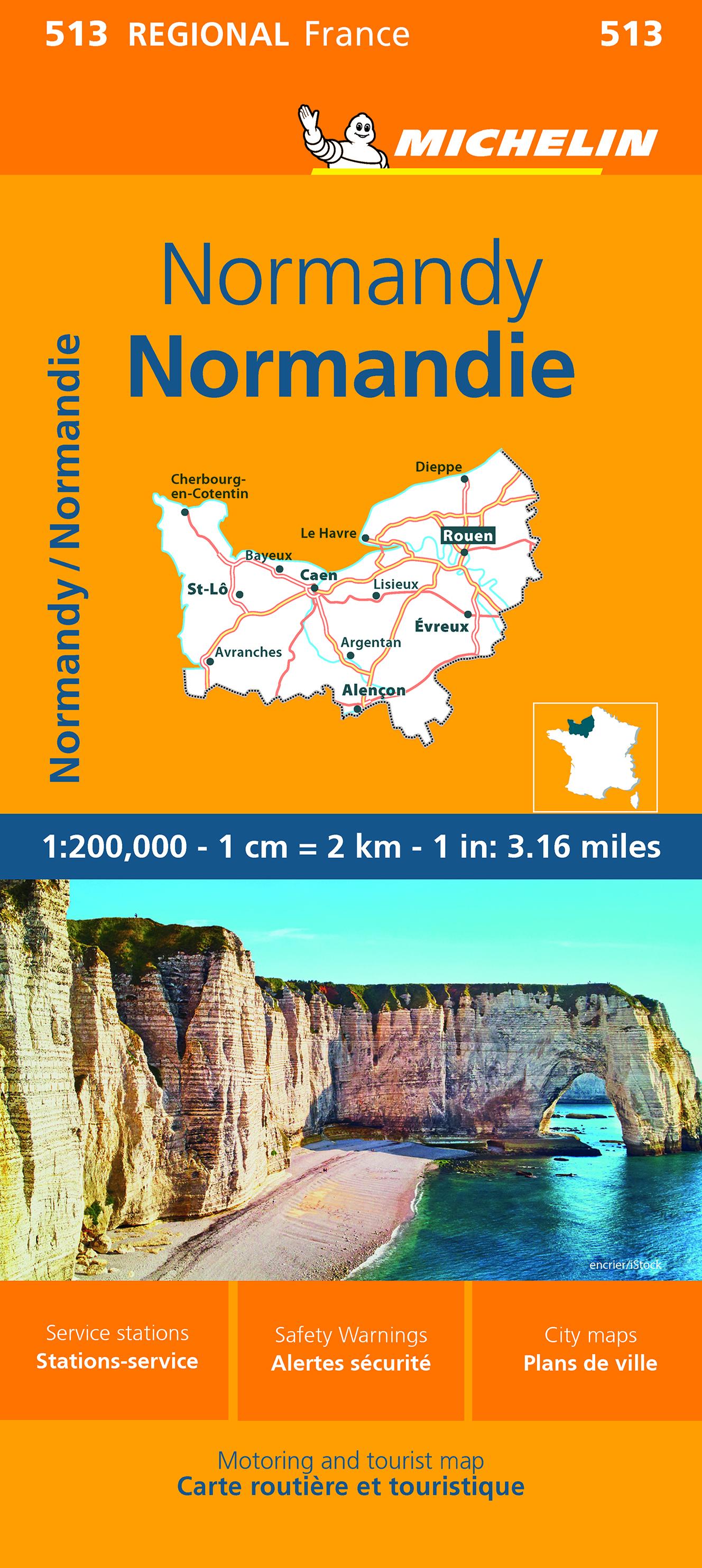 Vorderes Coverbild Normandy - Michelin Regional Map 513