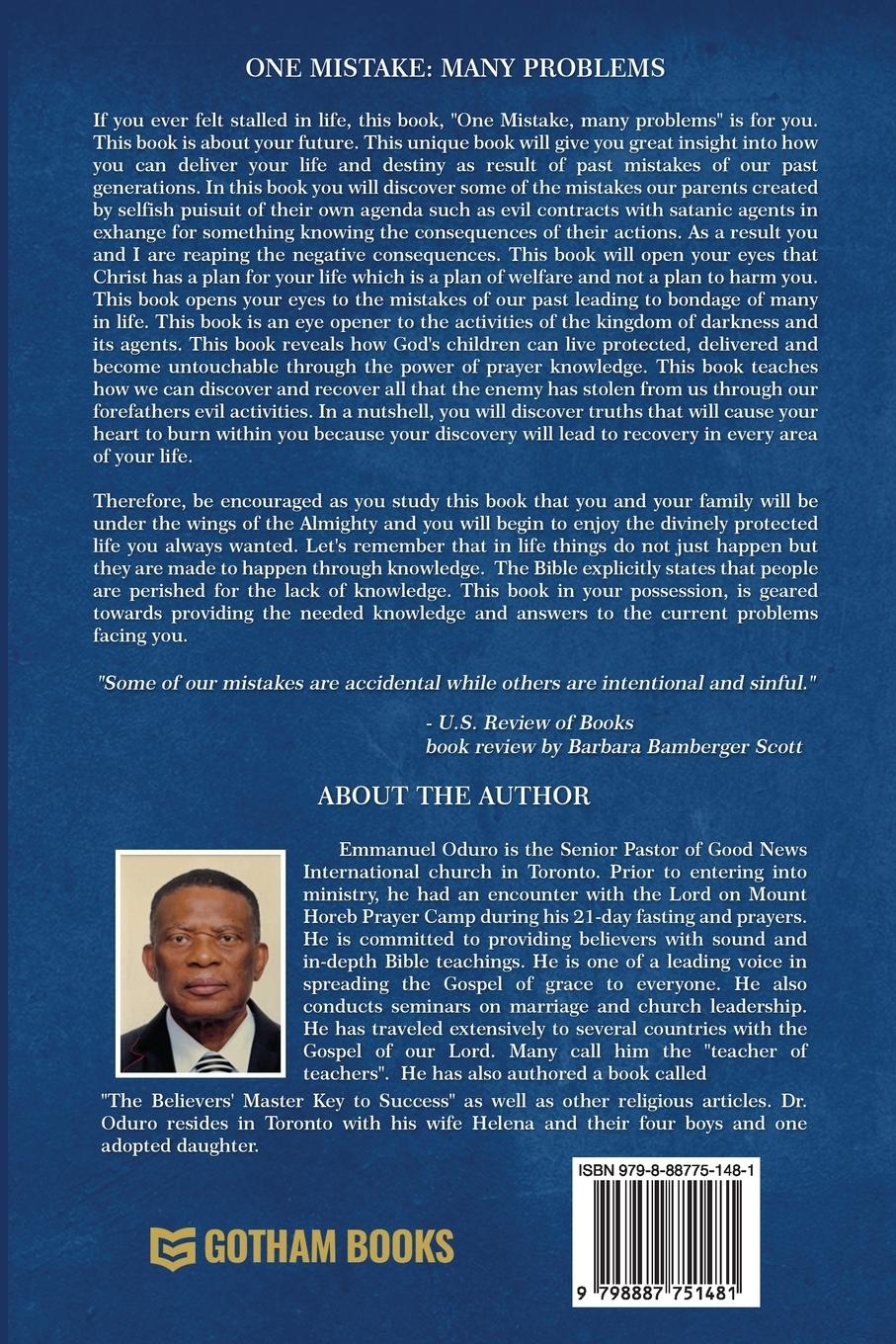 Rückseitencover ONE MISTAKE- MANY PROBLEMS