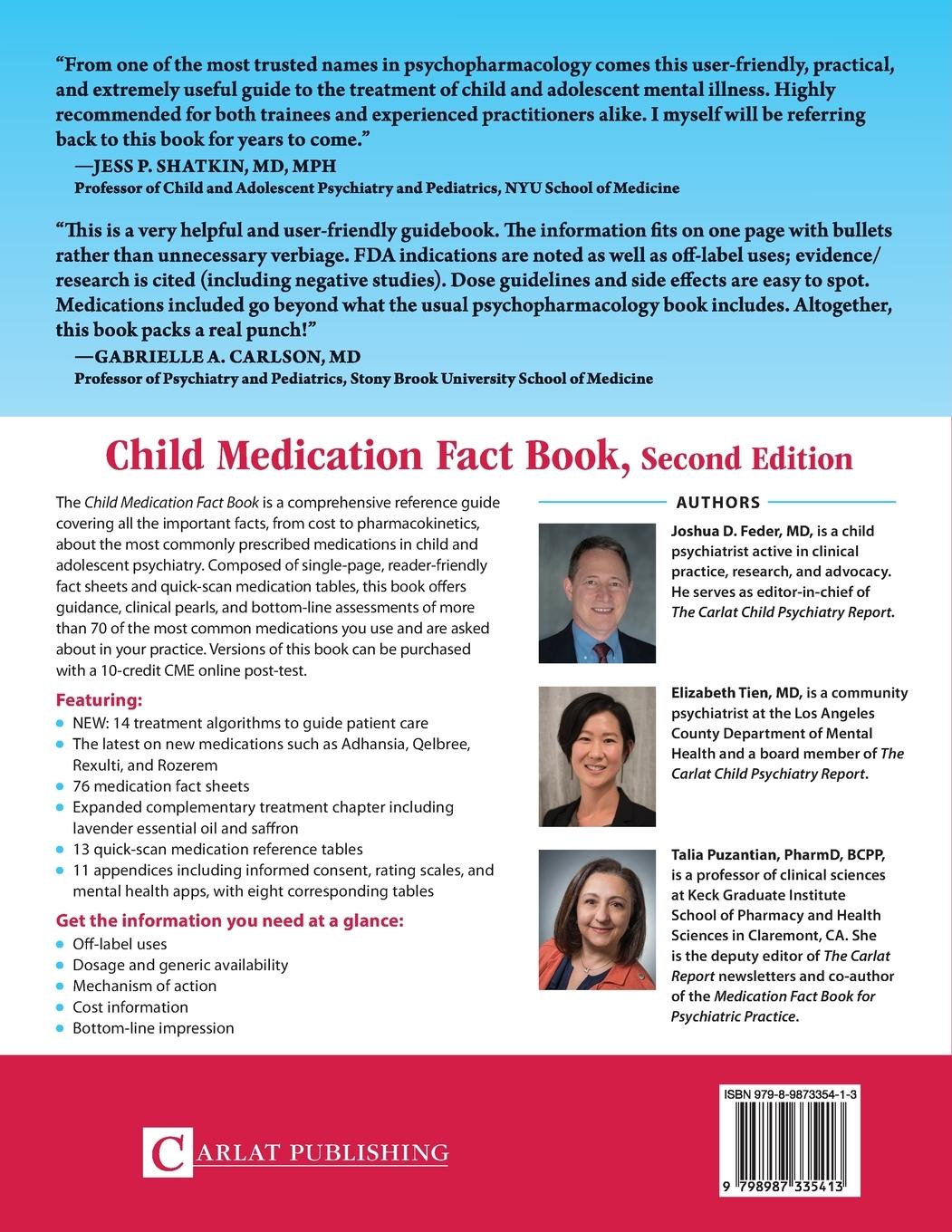 Rückseitencover Child Medication Fact Book for Psychiatric Practice, Second Edition
