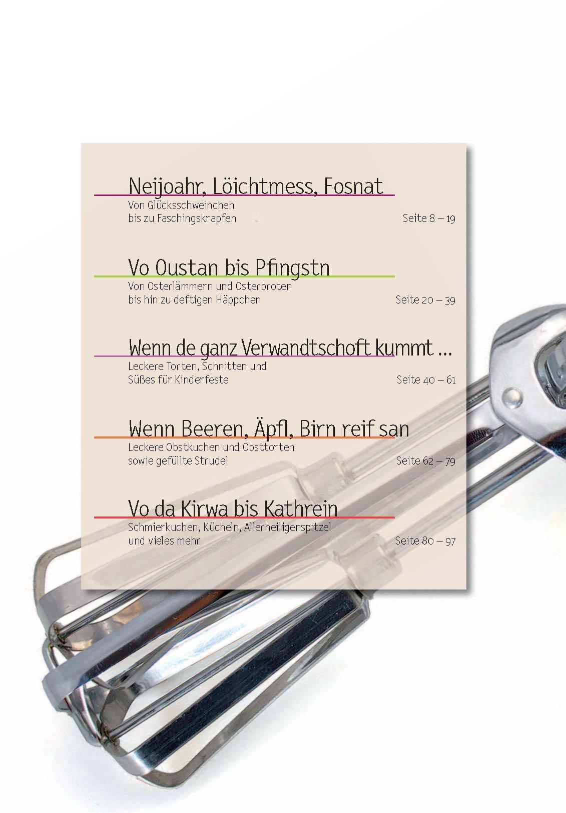 Beispielinhalt (Bild) Kouchn, Köichla, Kipfala