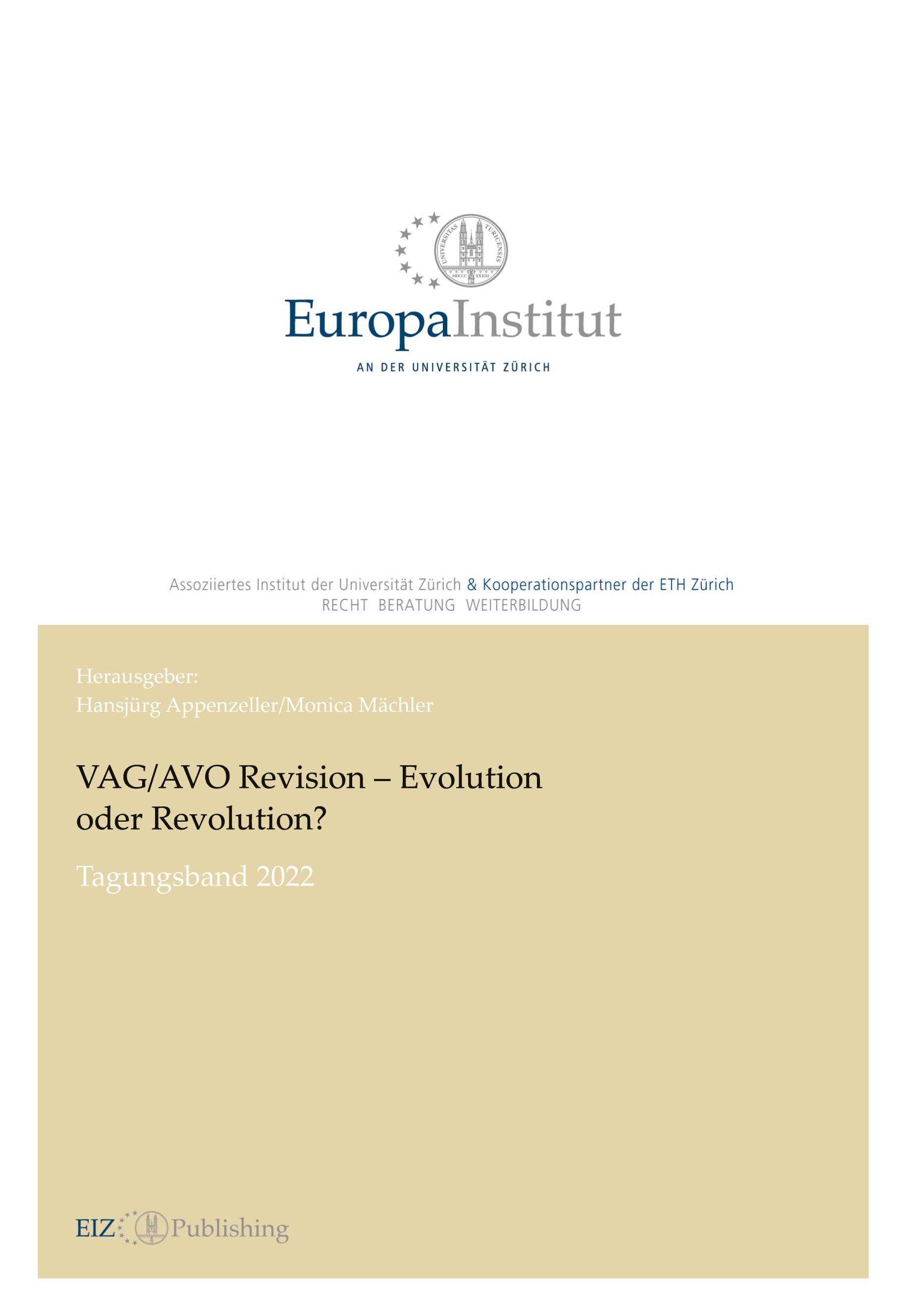 Vorderes Coverbild VAG/AVO Revision - Evolution oder Revolution?