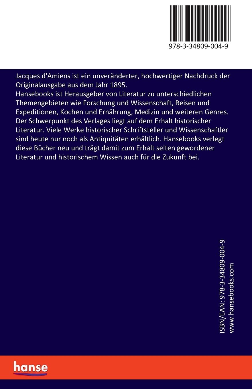 Rückseitencover Jacques d'Amiens