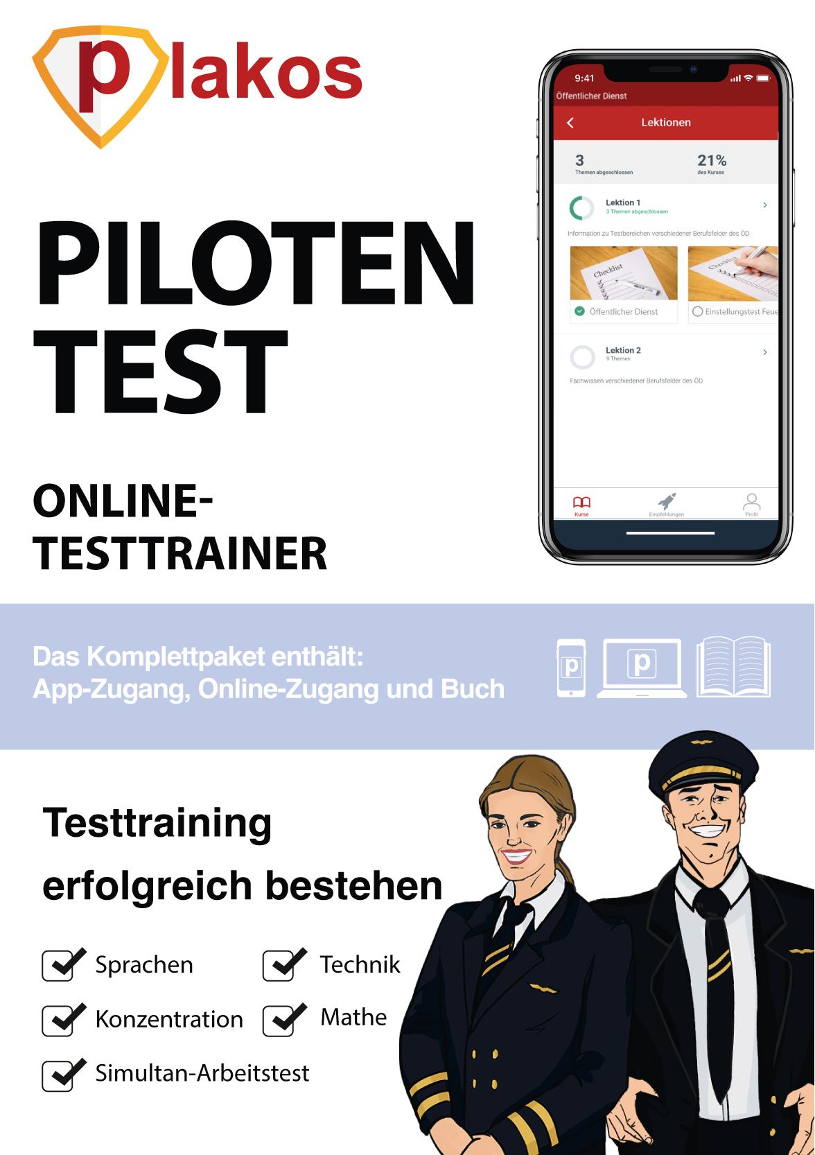 Vorderes Coverbild Pilotentest Testtraining Buch