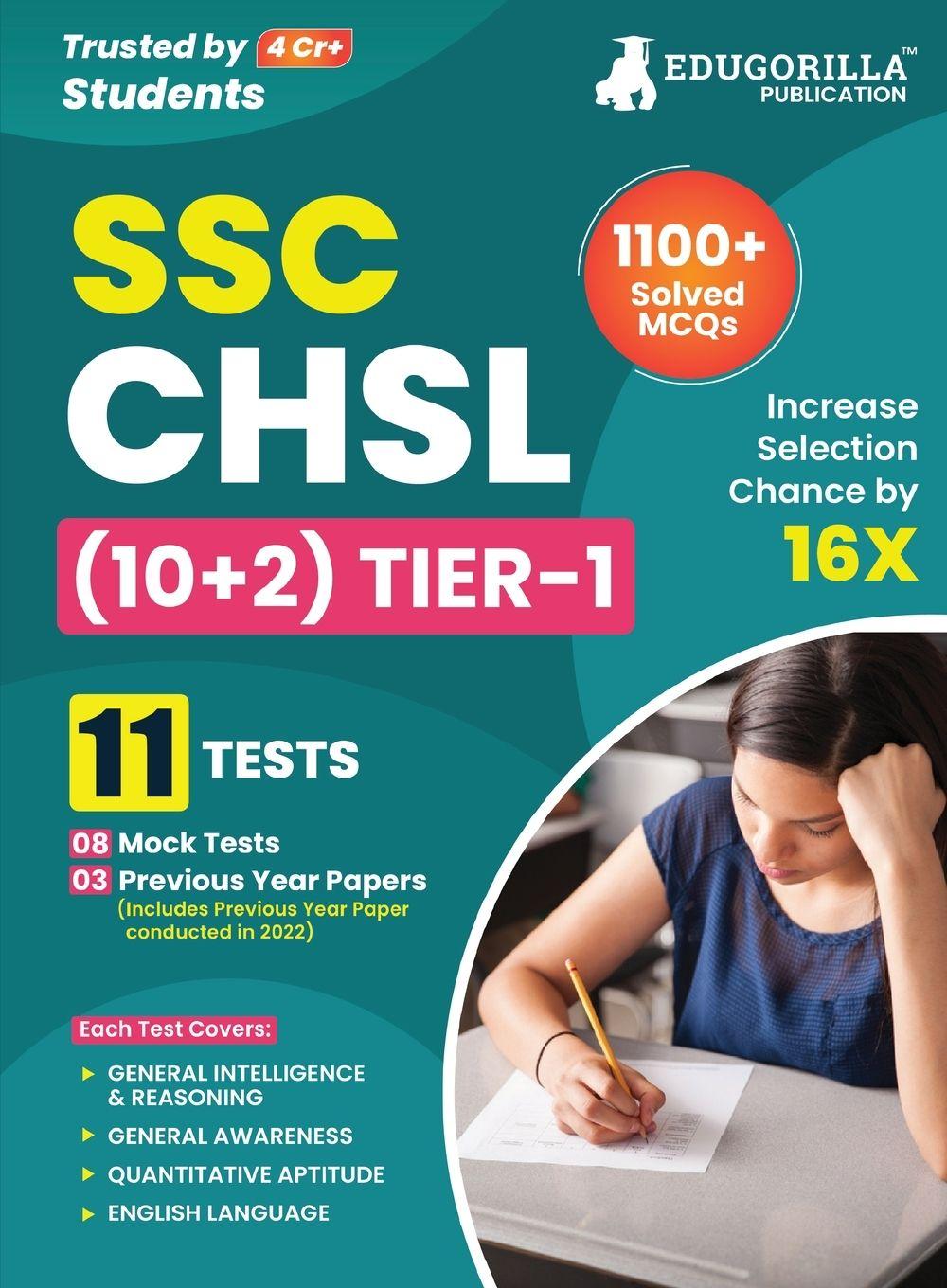 Vorderes Coverbild SSC CHSL Tier 1 Book 2023 (English Edition) - 8 Full Length Mock Tests and 3 Previous Year Papers (1100 Solved Questions) with Free Access to Online Tests