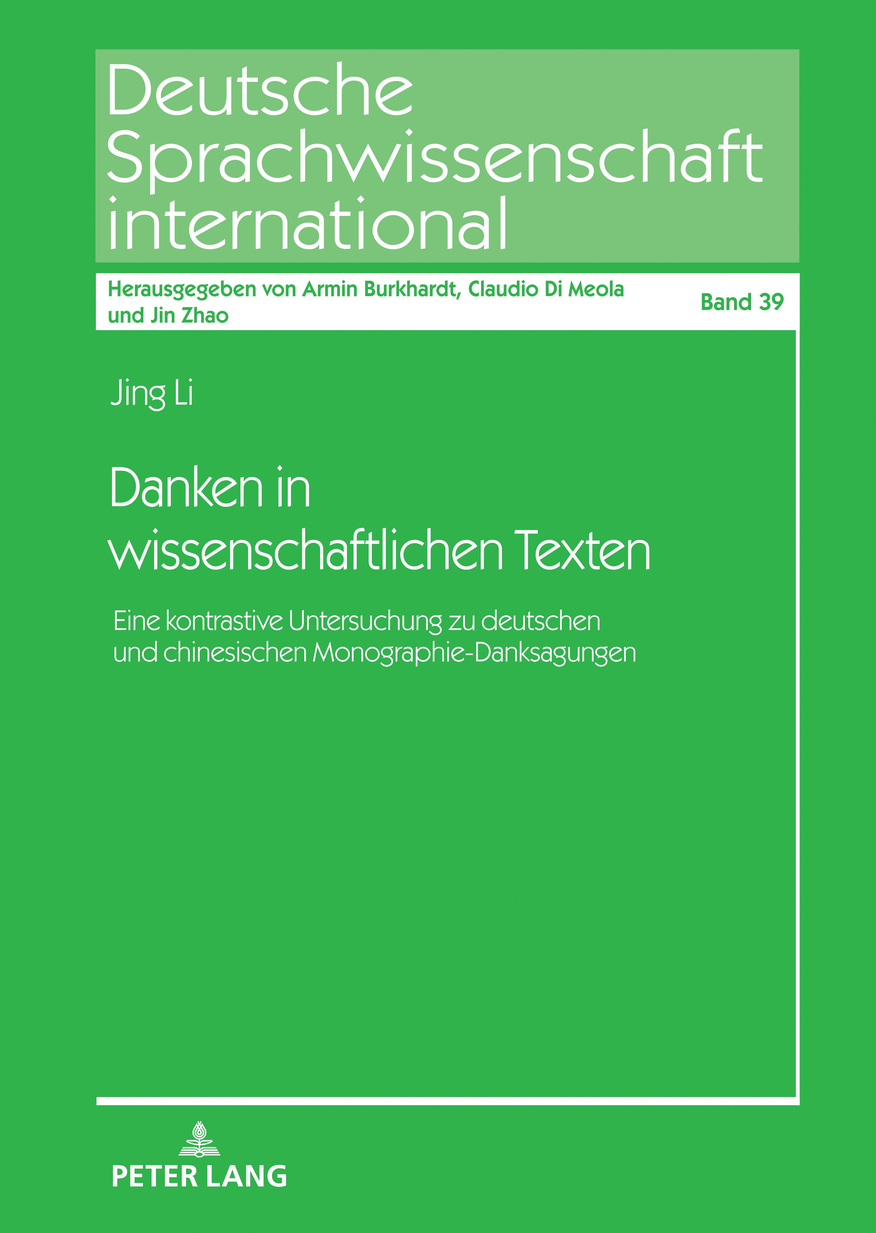 Vorderes Coverbild Danken in wissenschaftlichen Texten