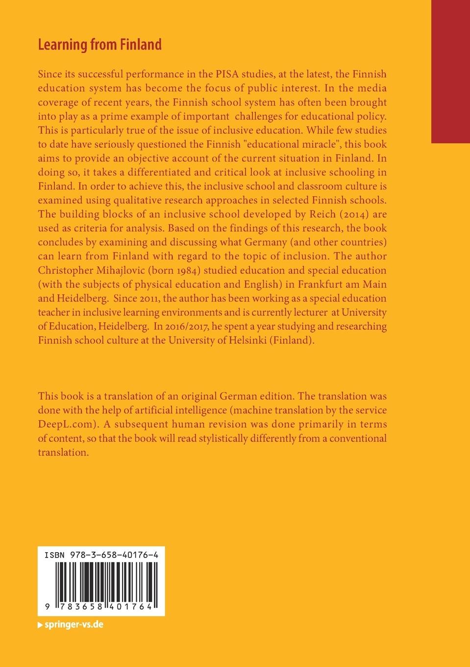 Rückseitencover Learning from Finland