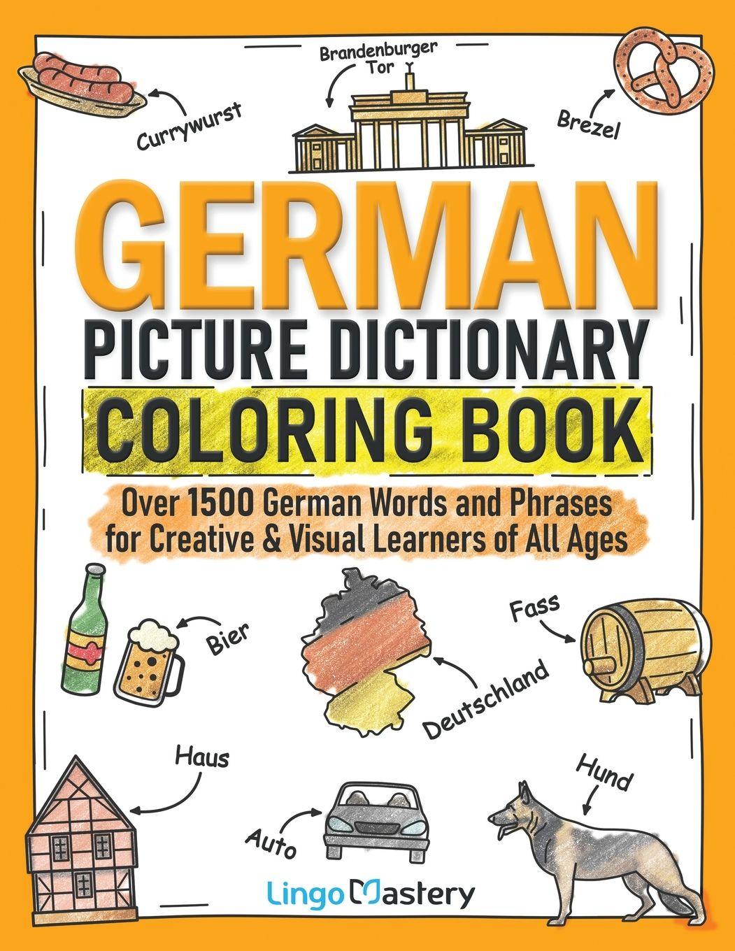 Vorderes Coverbild German Picture Dictionary Coloring Book